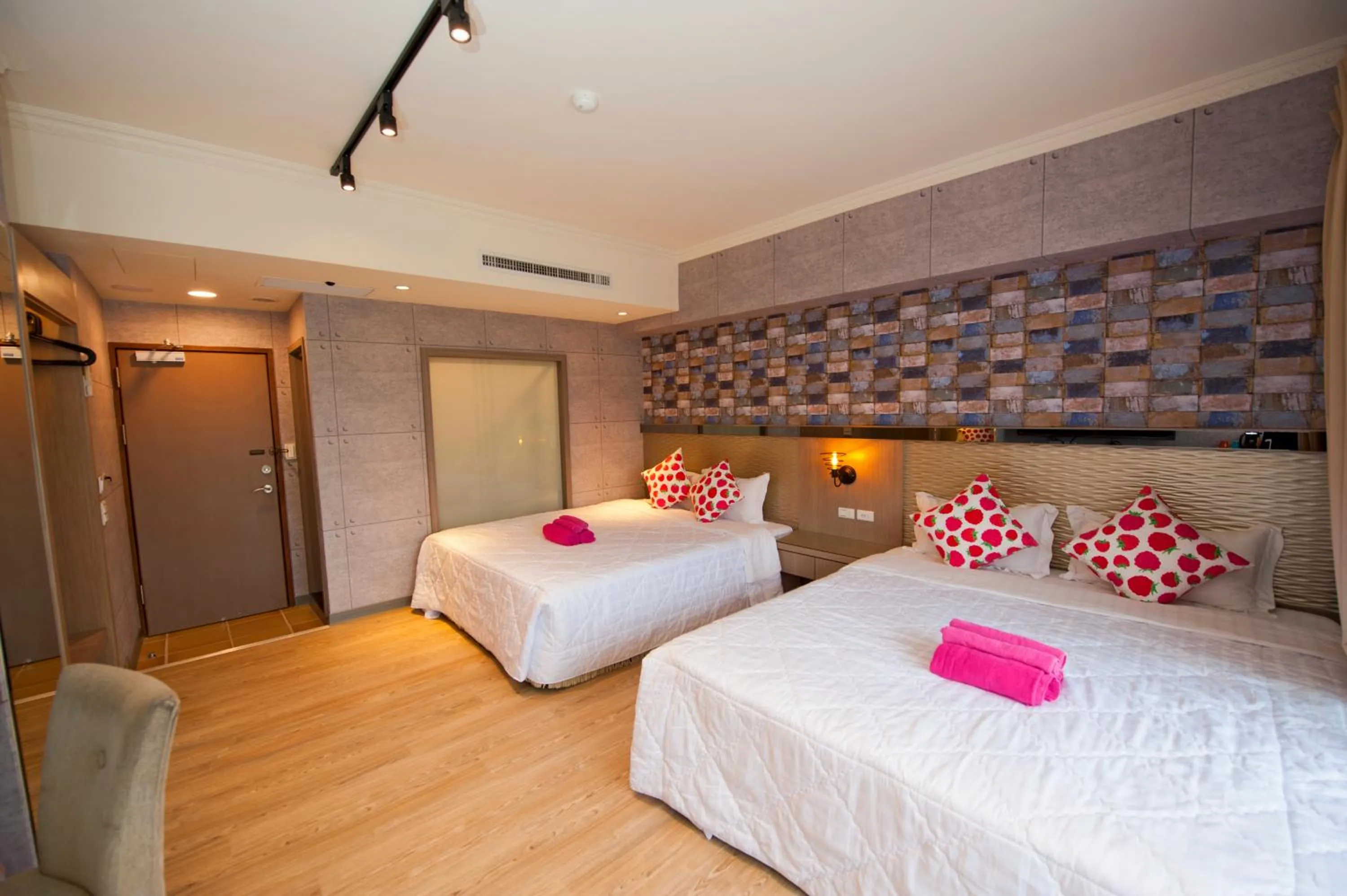 Bed in 墾丁品喬旅店