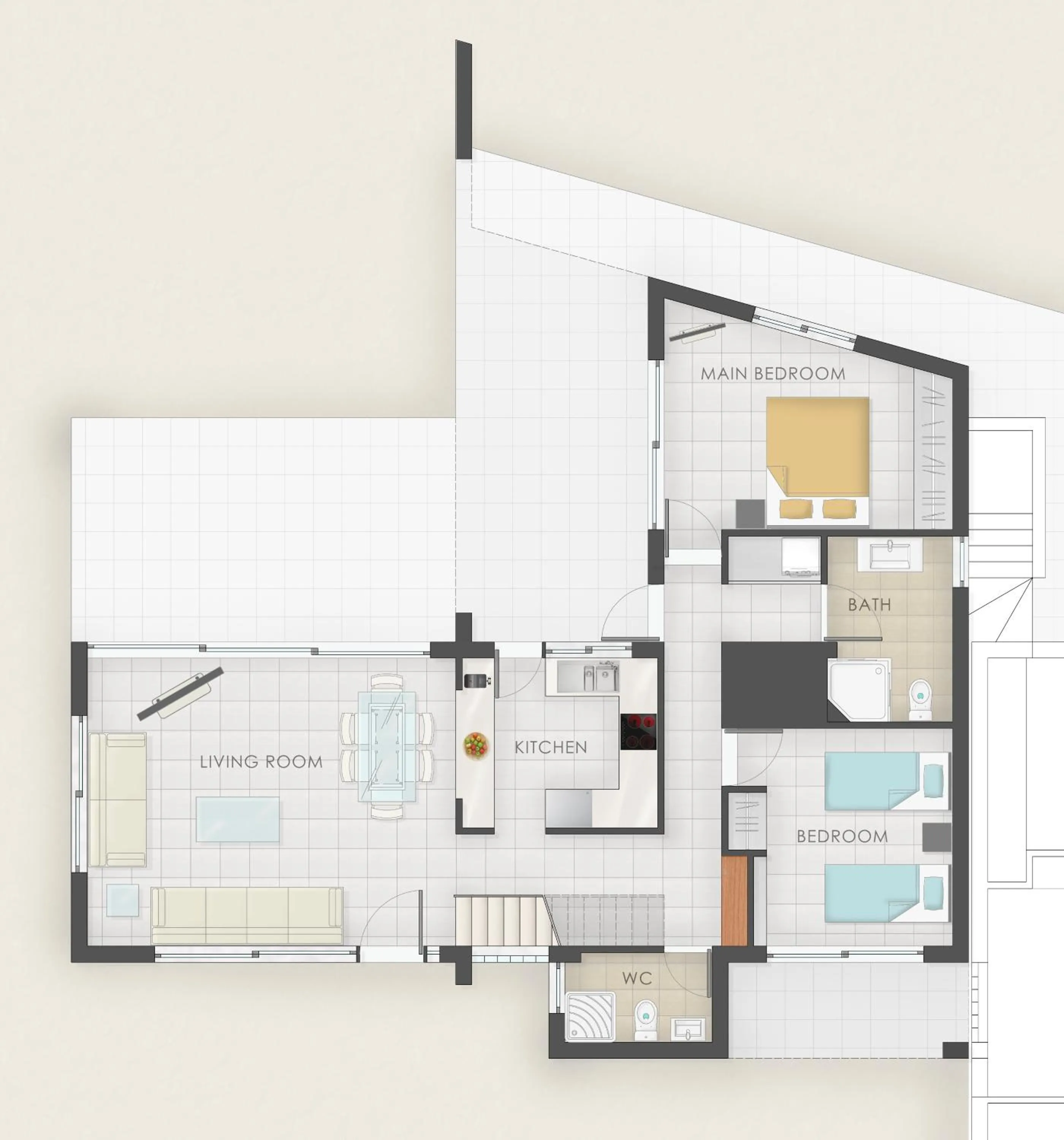 Floor plan in Gramvousa Villas