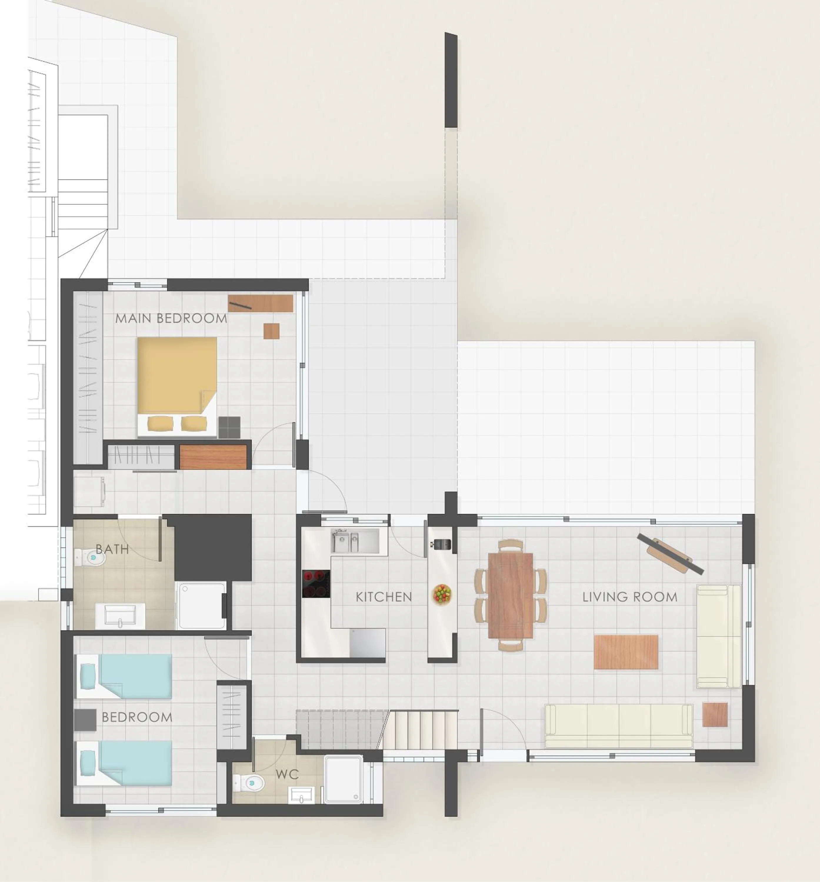 Floor plan in Gramvousa Villas