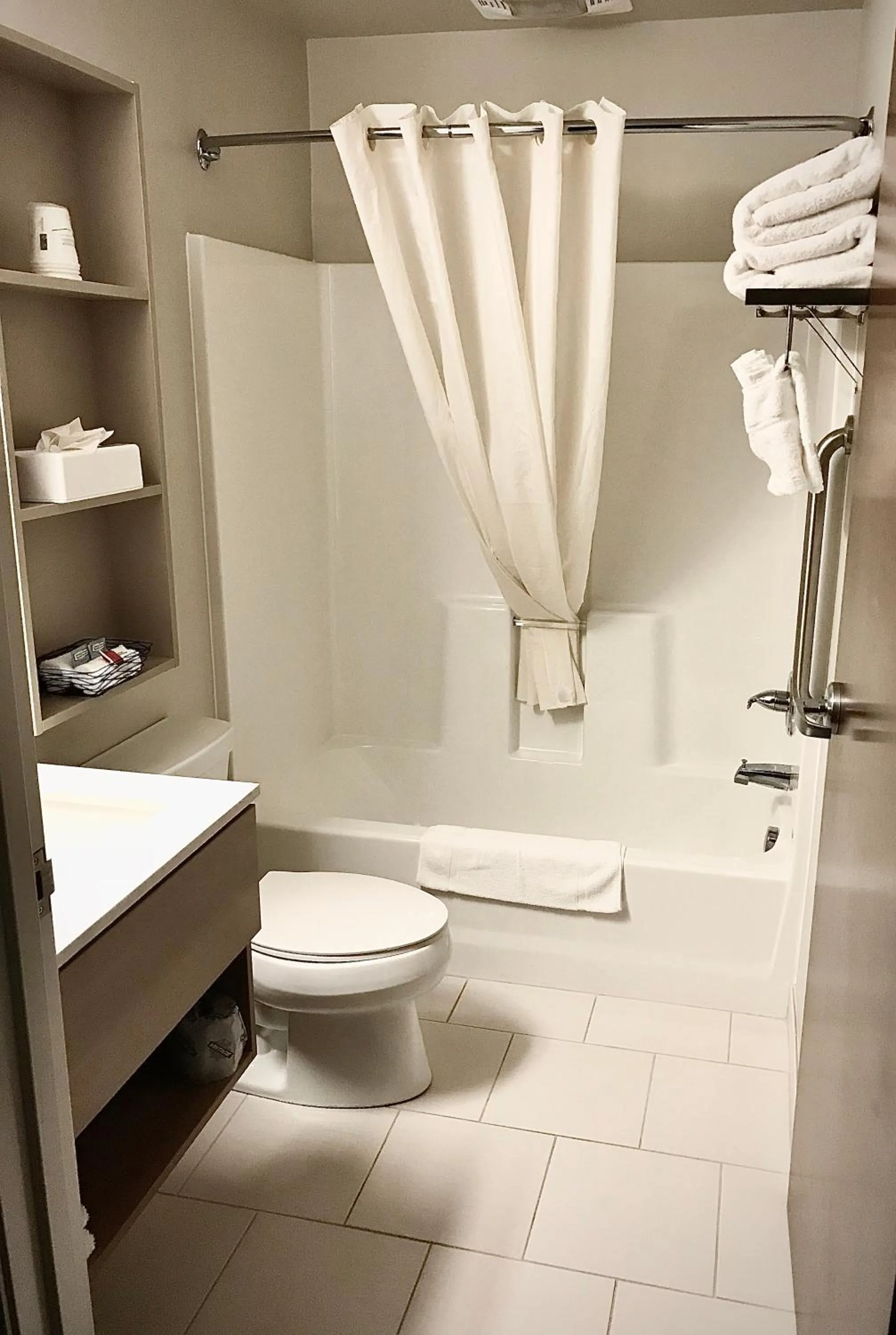 Bathroom in Microtel Inn & Suites by Wyndham Georgetown Delaware Beaches