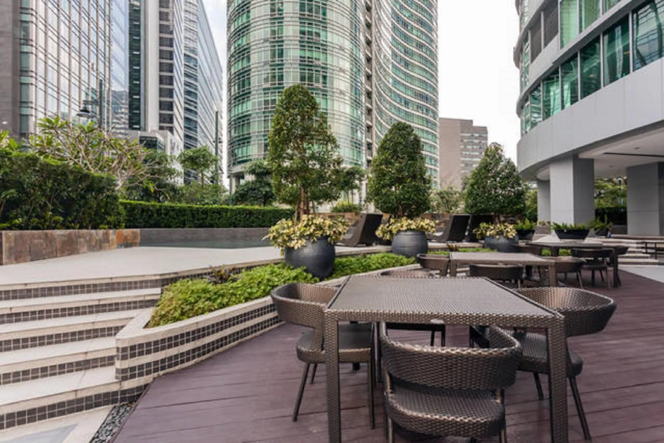 Patio in Avant Apartments at The Fort
