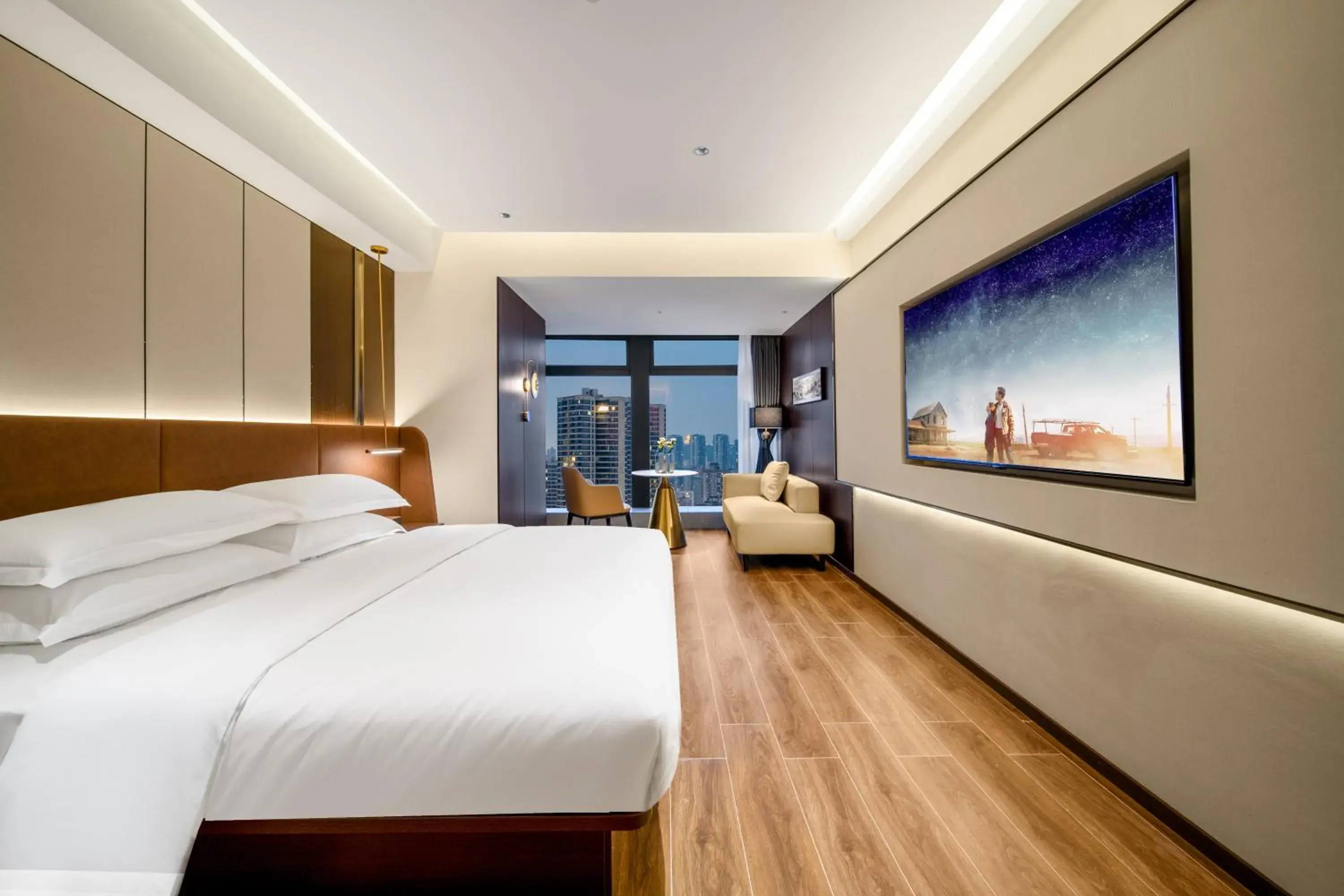 Deluxe Double Room in Chongqing Junsheng Cloud River View Hotel -Guanyinqiao Beibin 1st Road Branch- Near Liziba, Hongyad ong, and Huaxin Street Metro Station Deluxe Double Room in Chongqing Junsheng Cloud River View Hotel -Guanyinqiao Beibin 1st Road Branch- Near Liziba, Hongyad ong, and Huaxin Street Metro Station