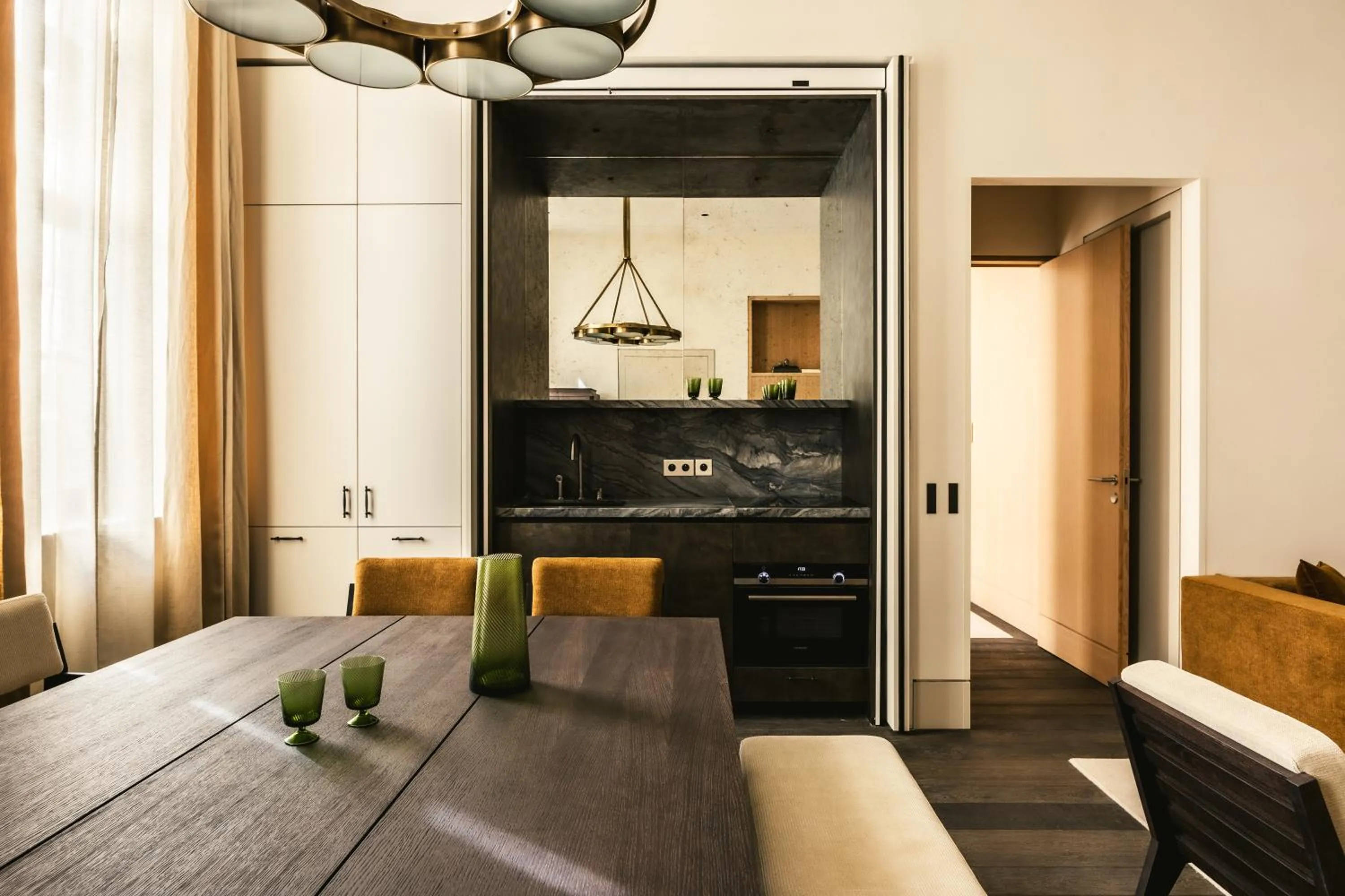 Kitchen or kitchenette in Mondovi Luxury Suites