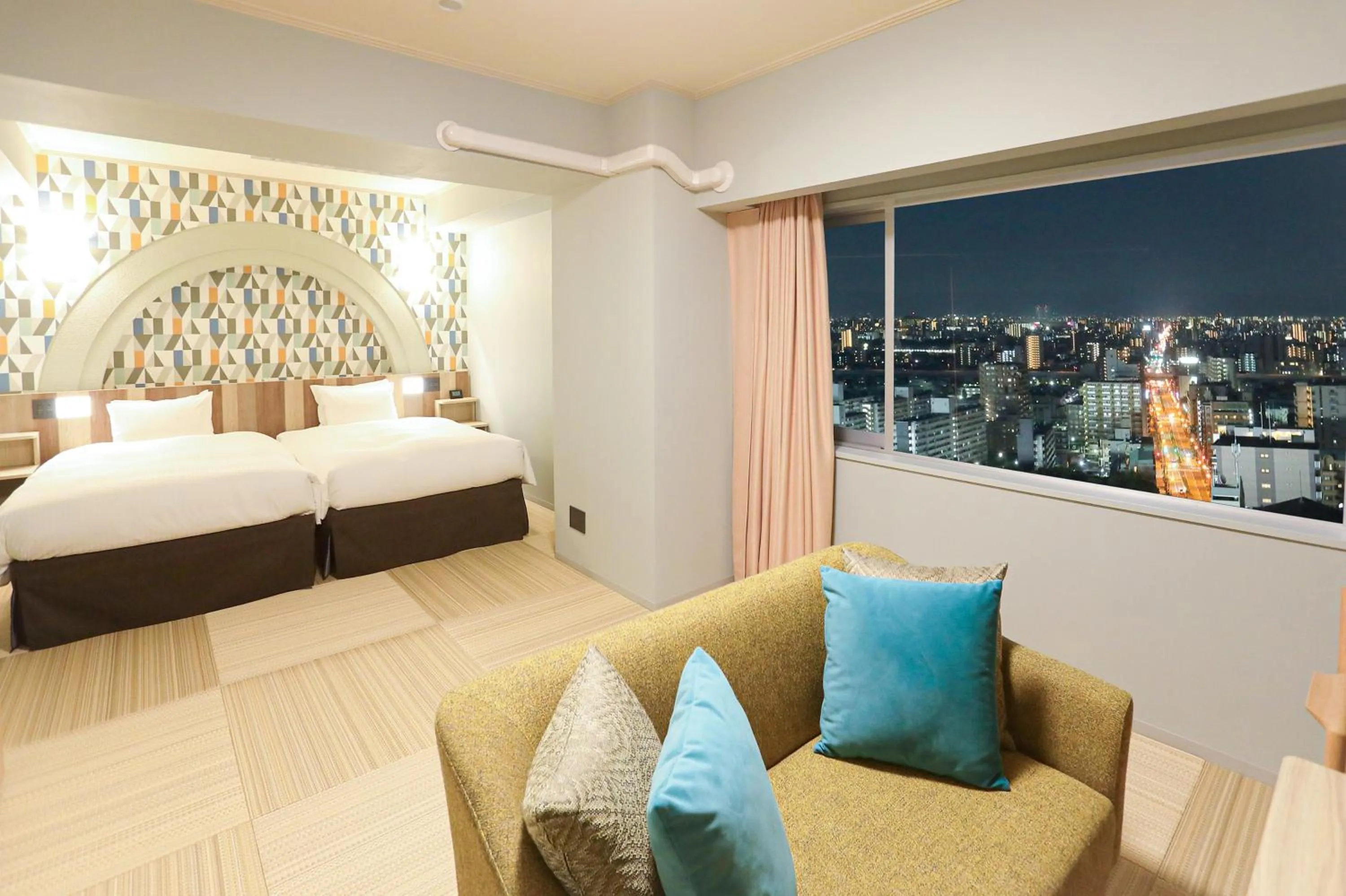 Bedroom, Bed in Hiyori Hotel Osaka Suminoekoen Station