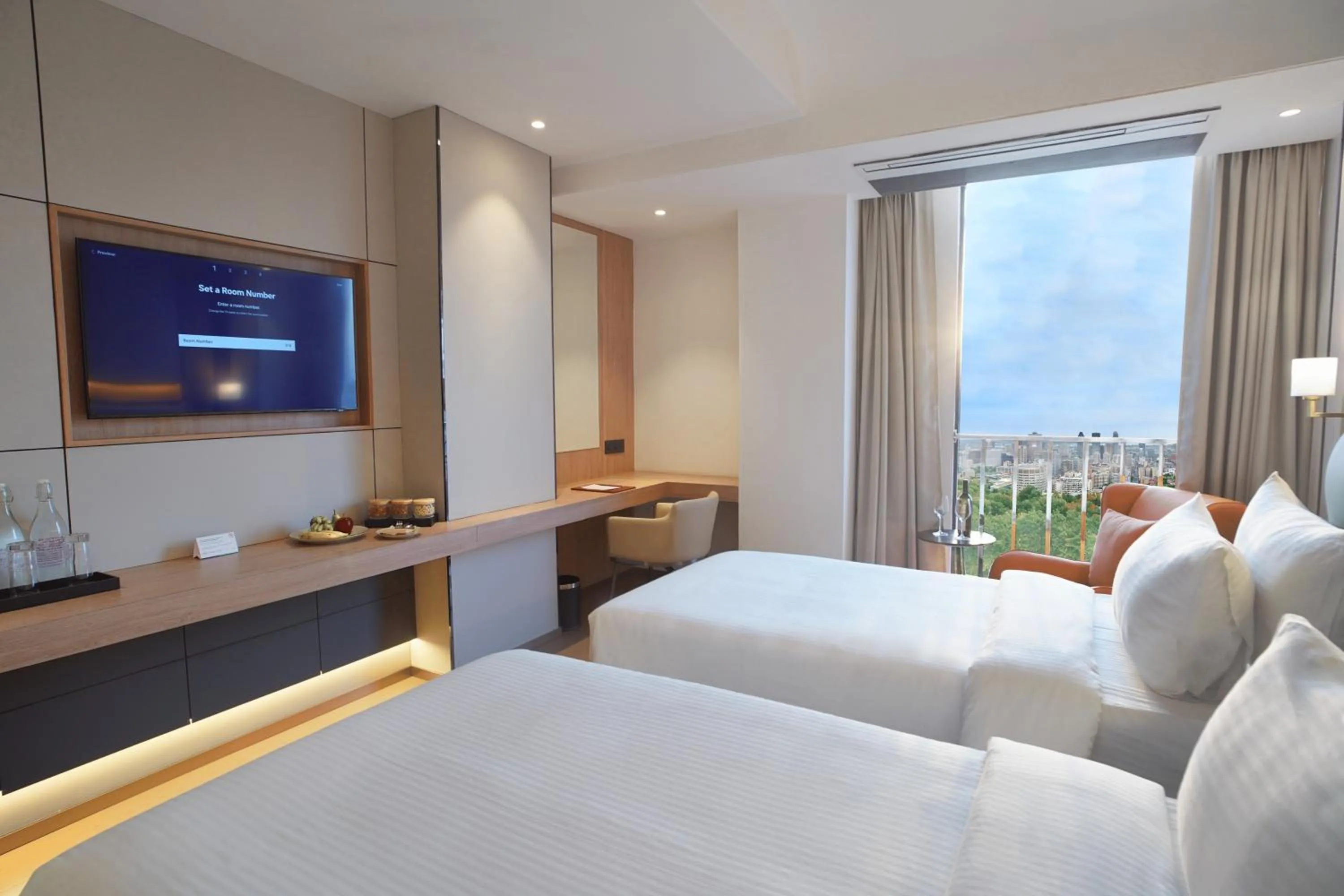 TV and multimedia, Bed in Orchid Hotel Chandigarh,Zirakpur