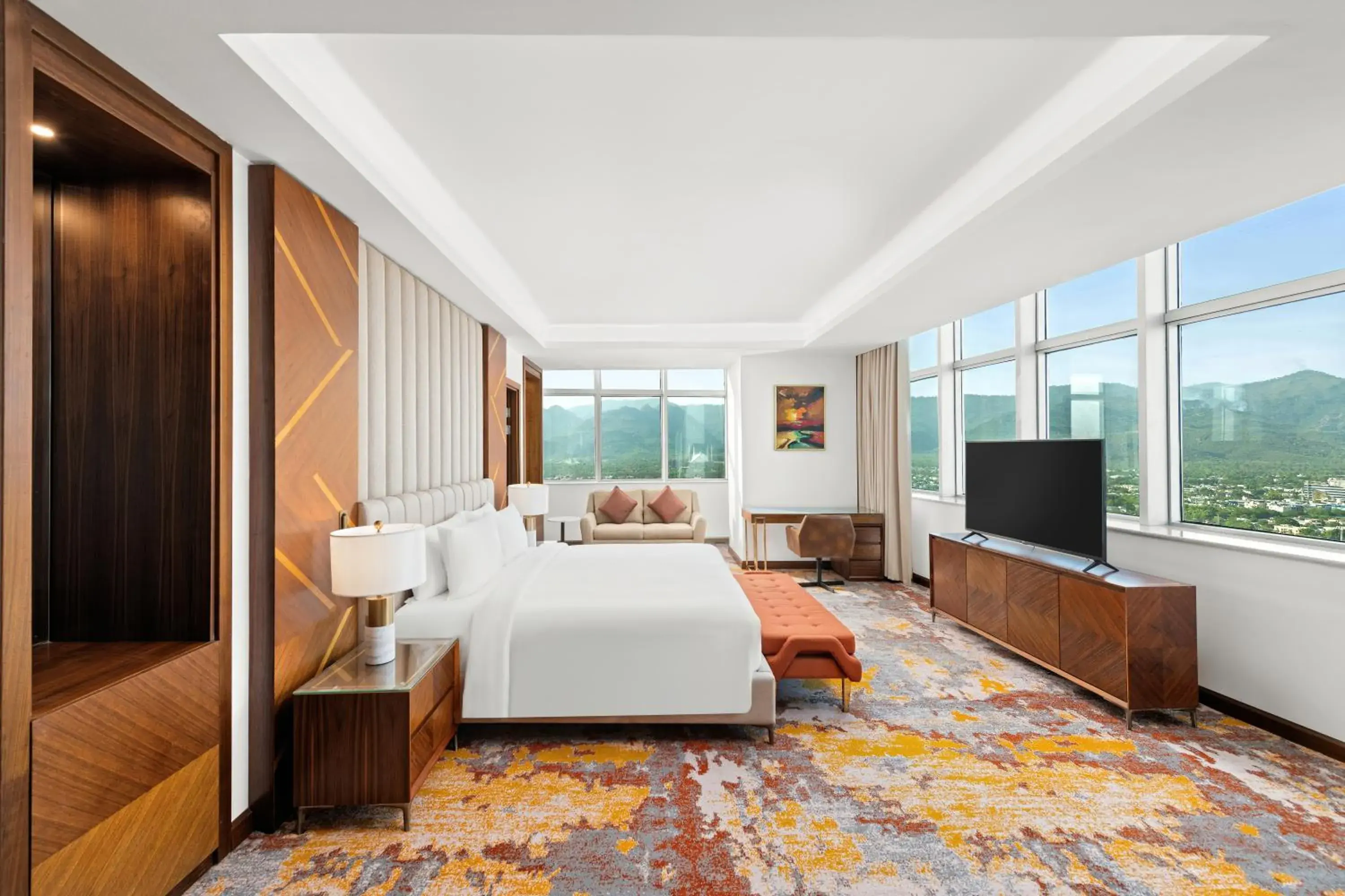 View (from property/room), Bed in Movenpick Hotel Centaurus Islamabad View (from property/room), Bed in Movenpick Hotel Centaurus Islamabad