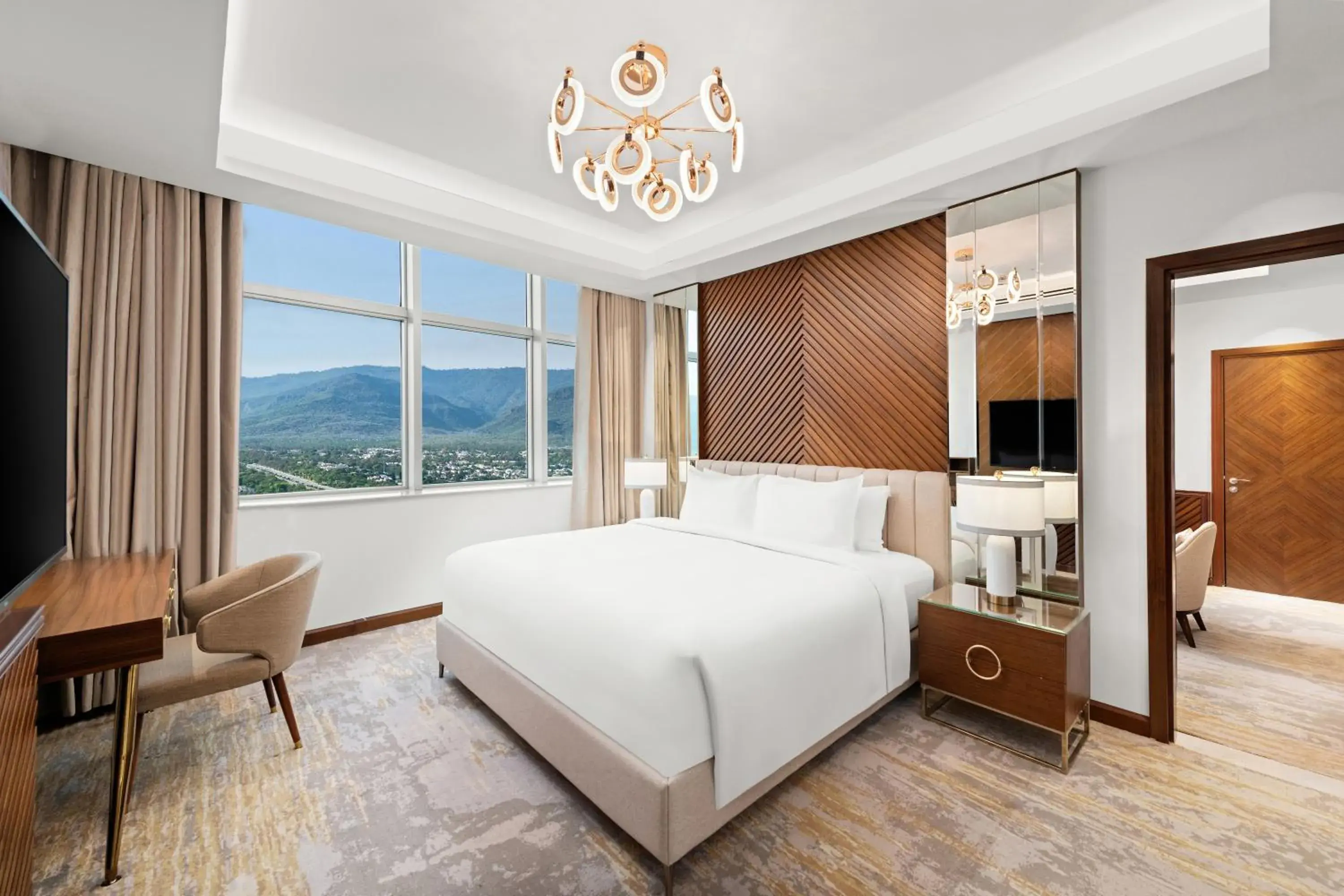 View (from property/room), Bed in Movenpick Hotel Centaurus Islamabad View (from property/room), Bed in Movenpick Hotel Centaurus Islamabad