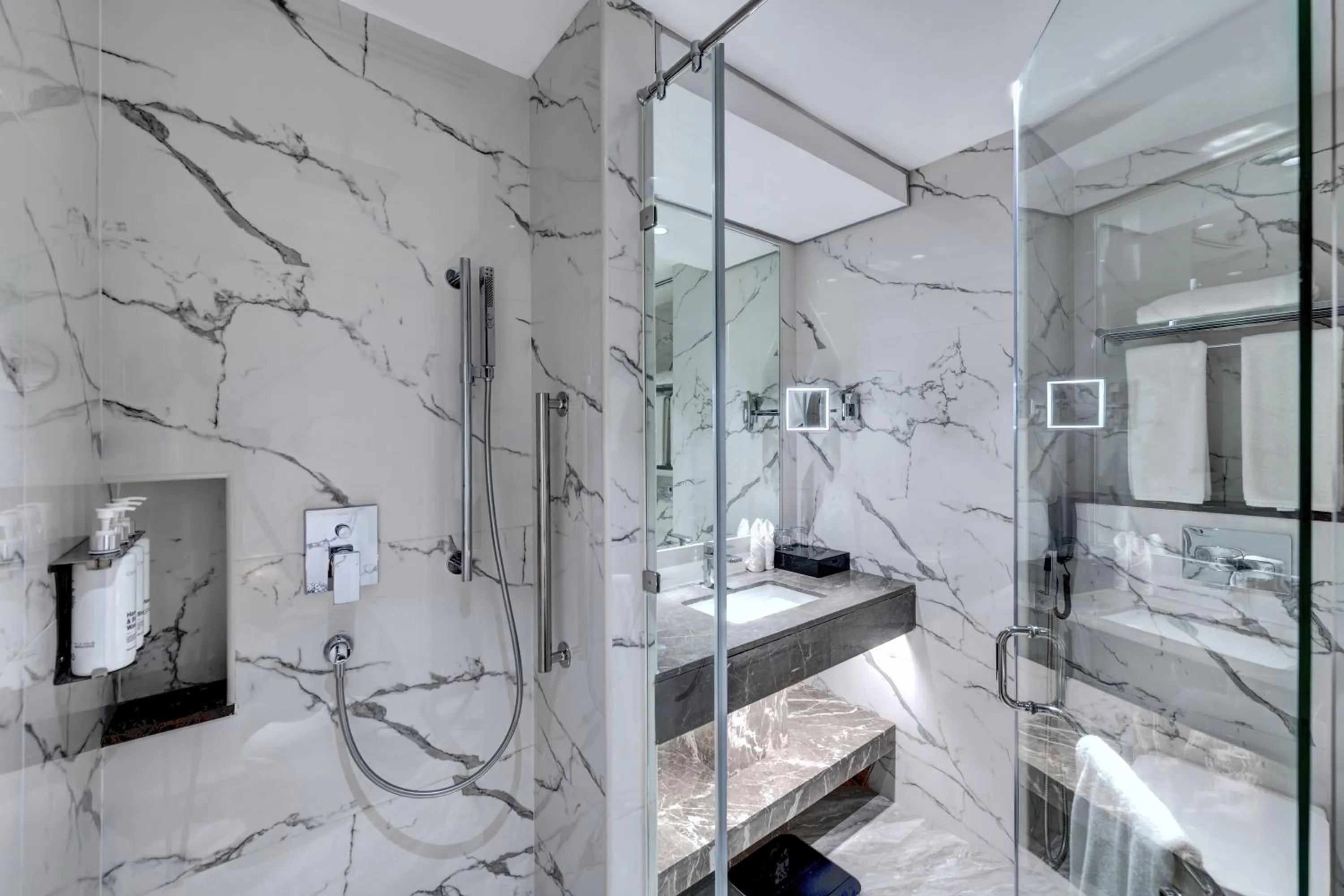 Shower, Bed in Movenpick Hotel Centaurus Islamabad