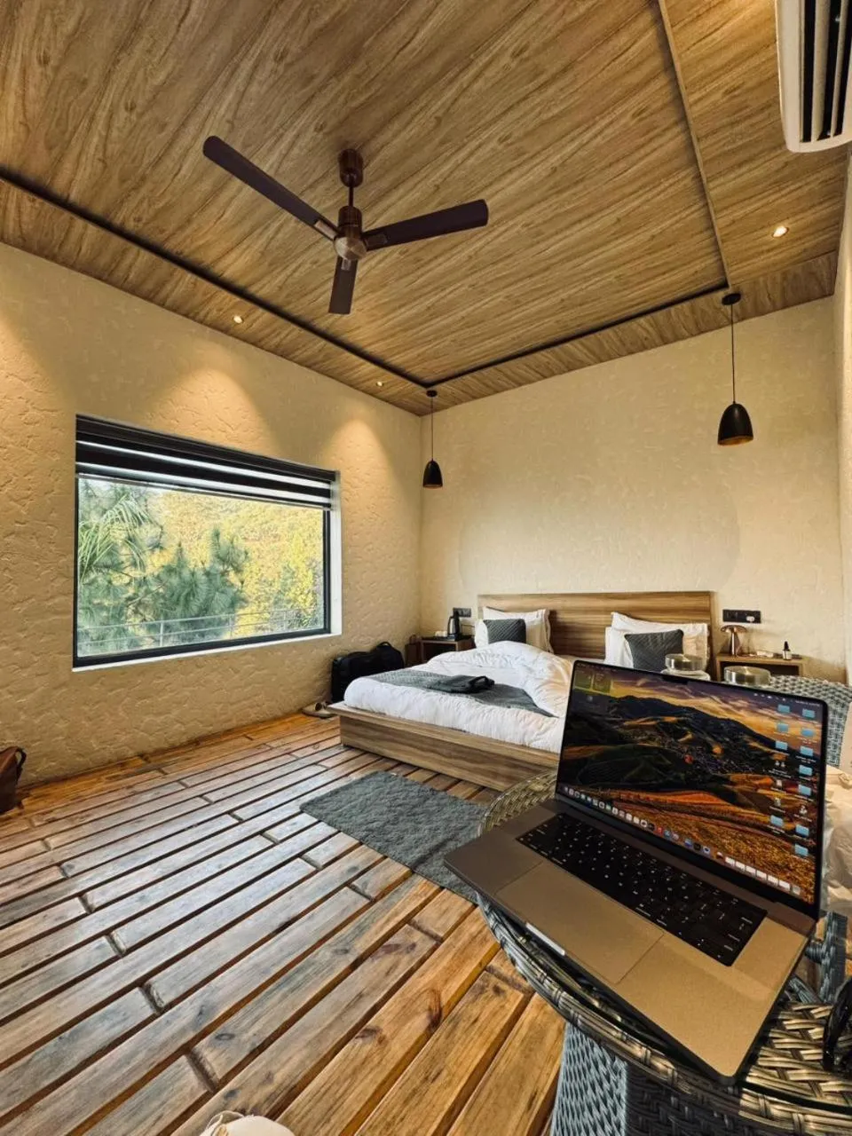Bed in Anupraas Resort