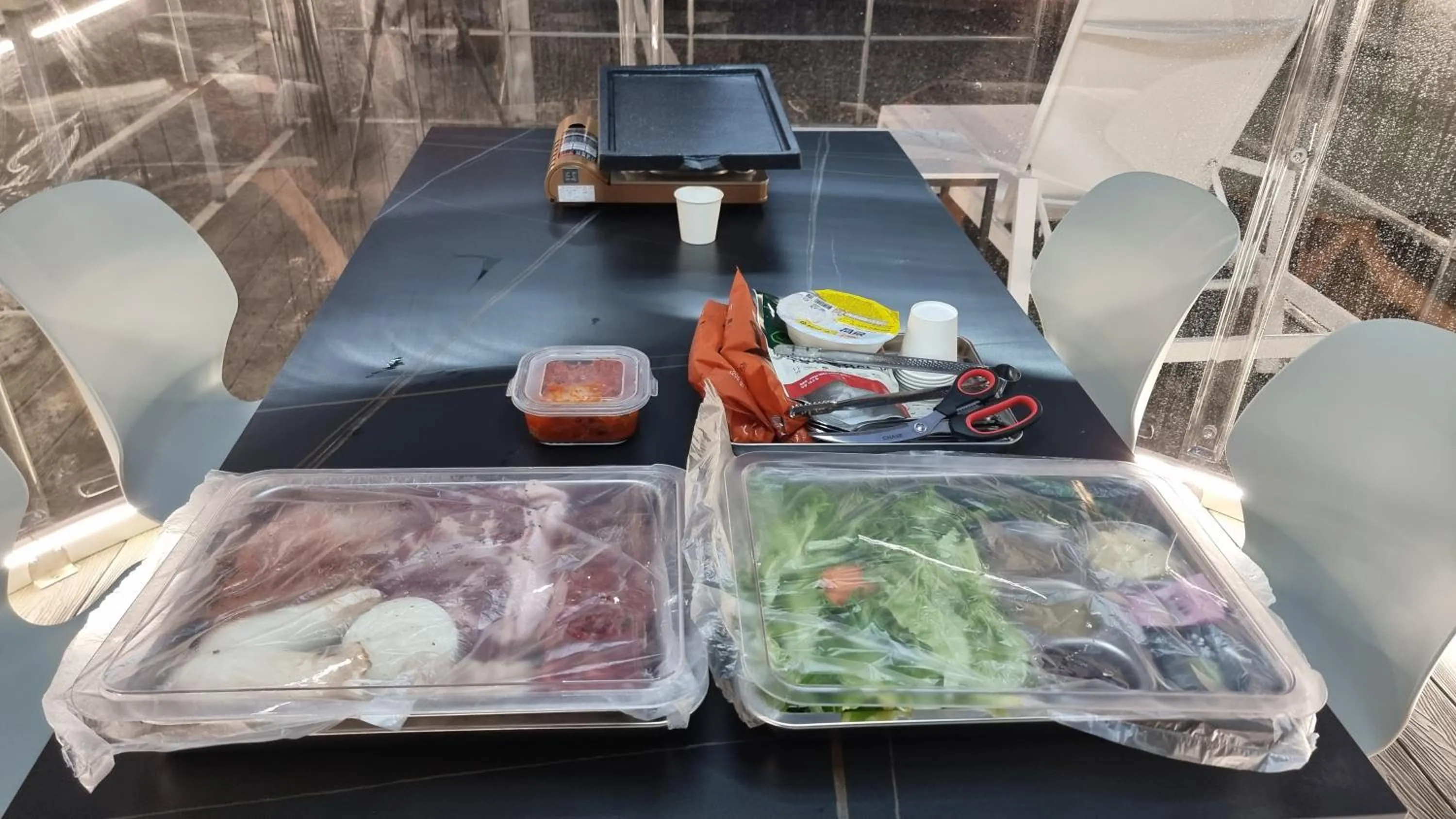 BBQ facilities in Galaxy X Hotel Type Caravan Glamping & Pension