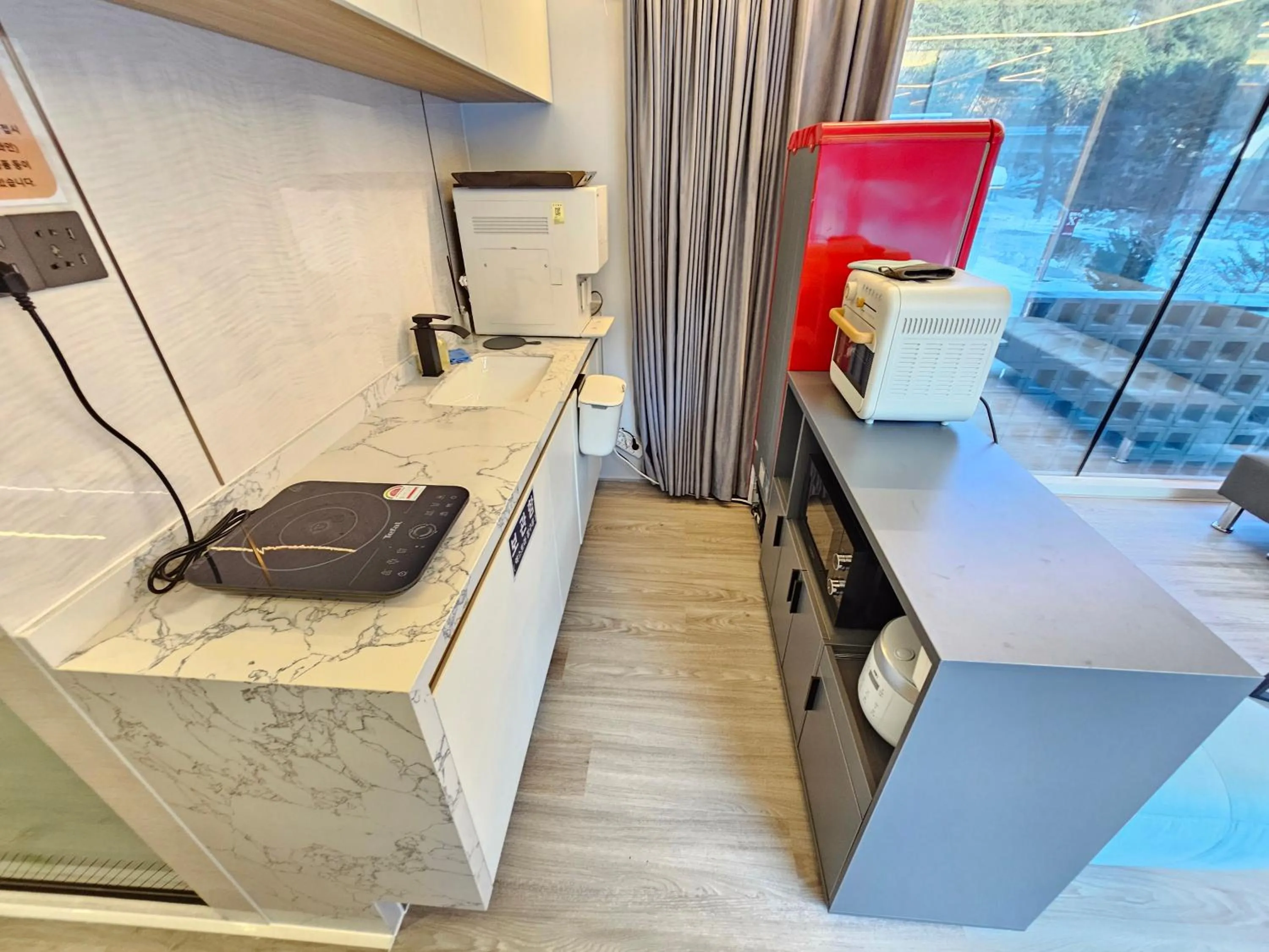 kitchen in Galaxy X Hotel Type Caravan Glamping & Pension