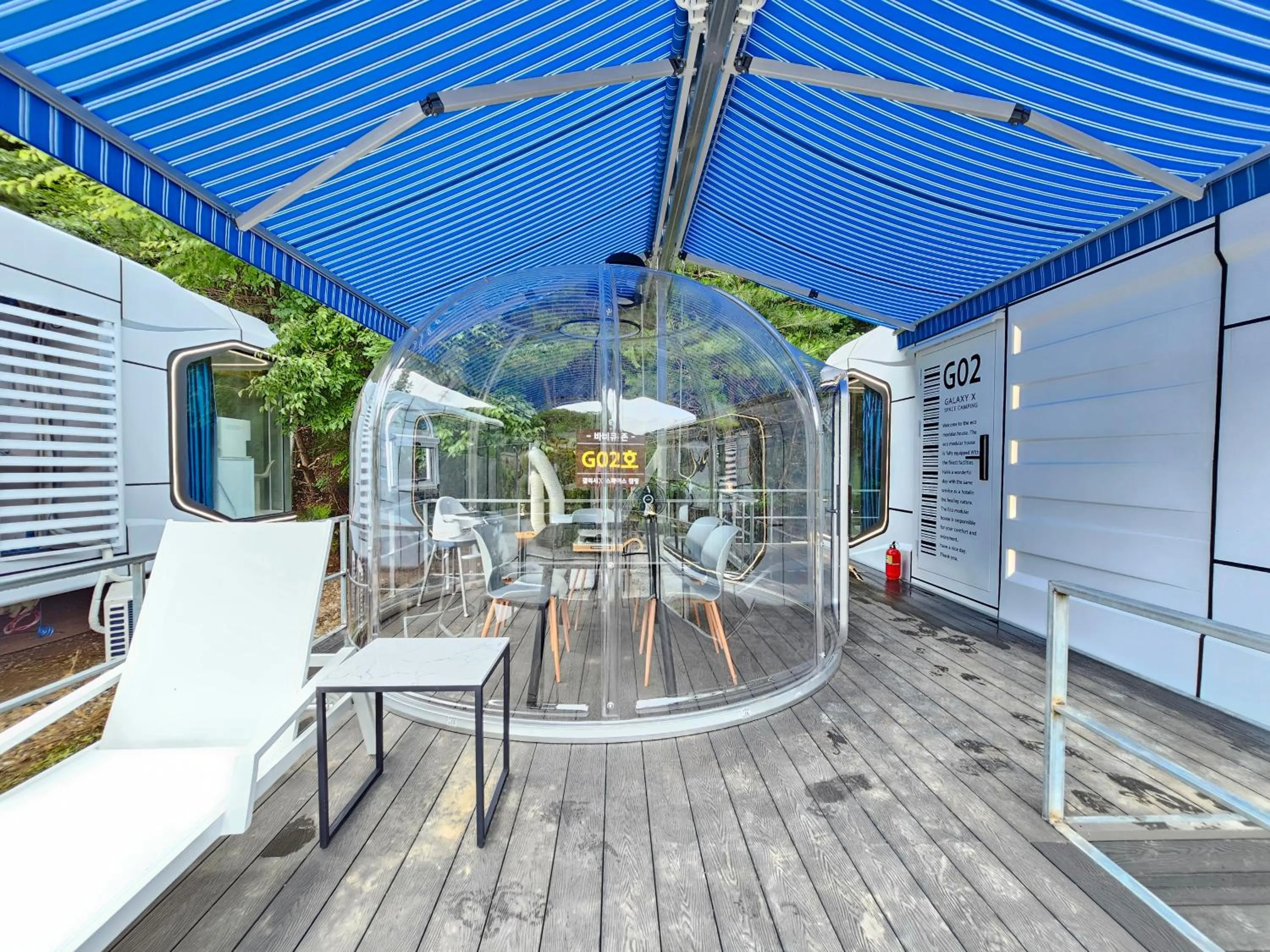 BBQ facilities in Galaxy X Hotel Type Caravan Glamping & Pension