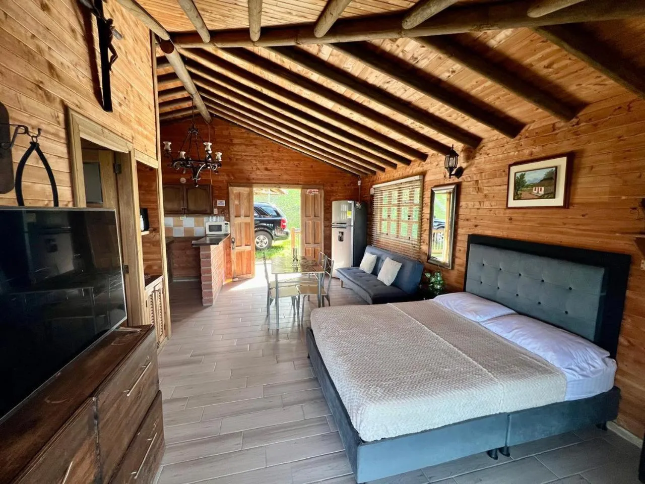 Bed in Loge Cabaña peñol-Guatape