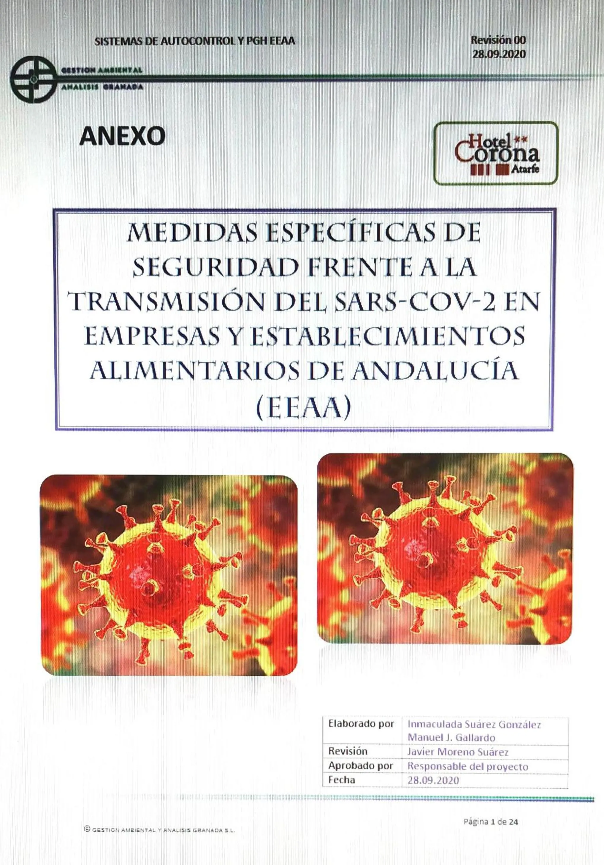 Text overlay in Hotel Corona de Atarfe