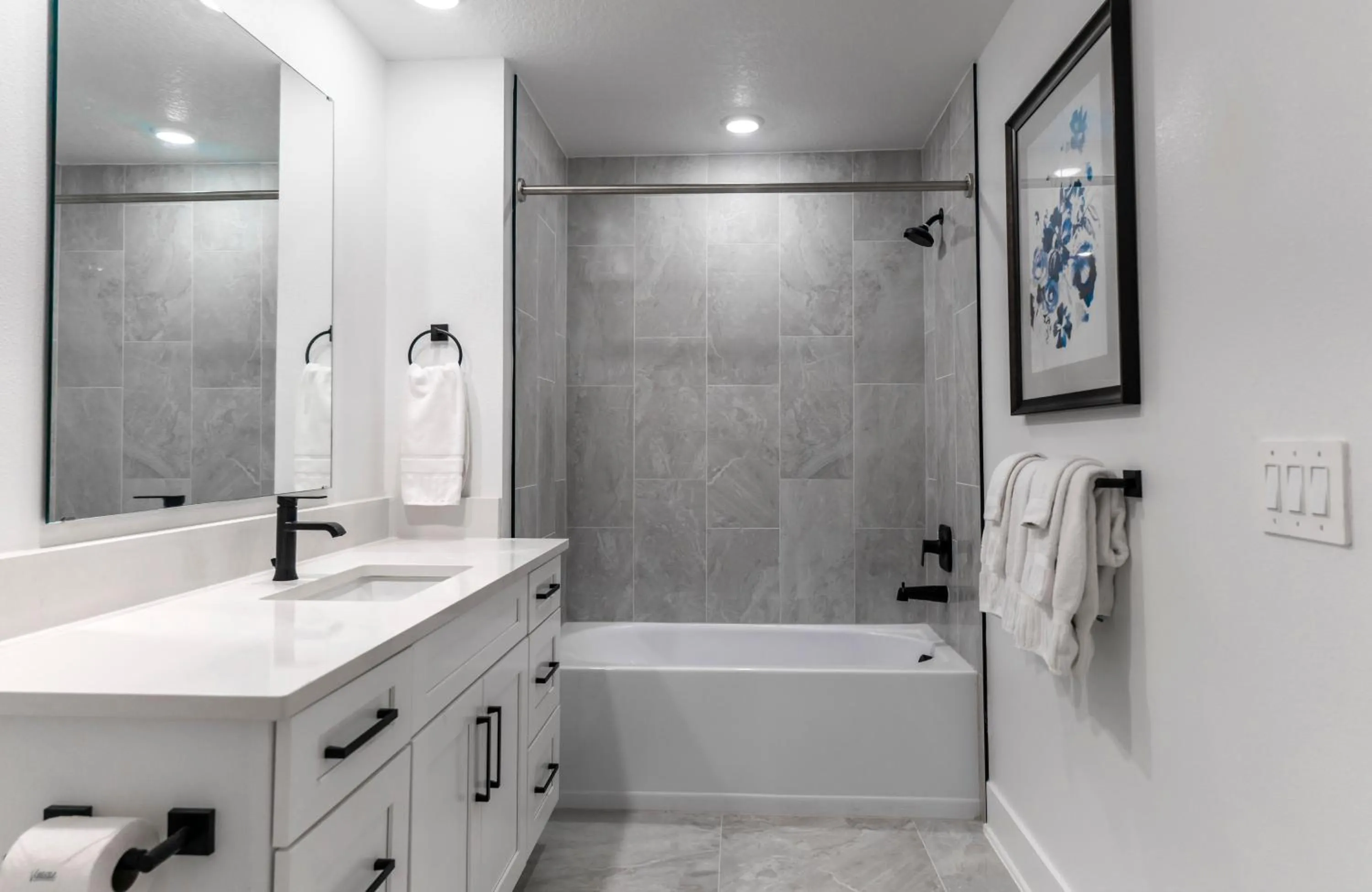 Bathroom in Villatel Orlando Resort, Apartments by Marriott Bonvoy