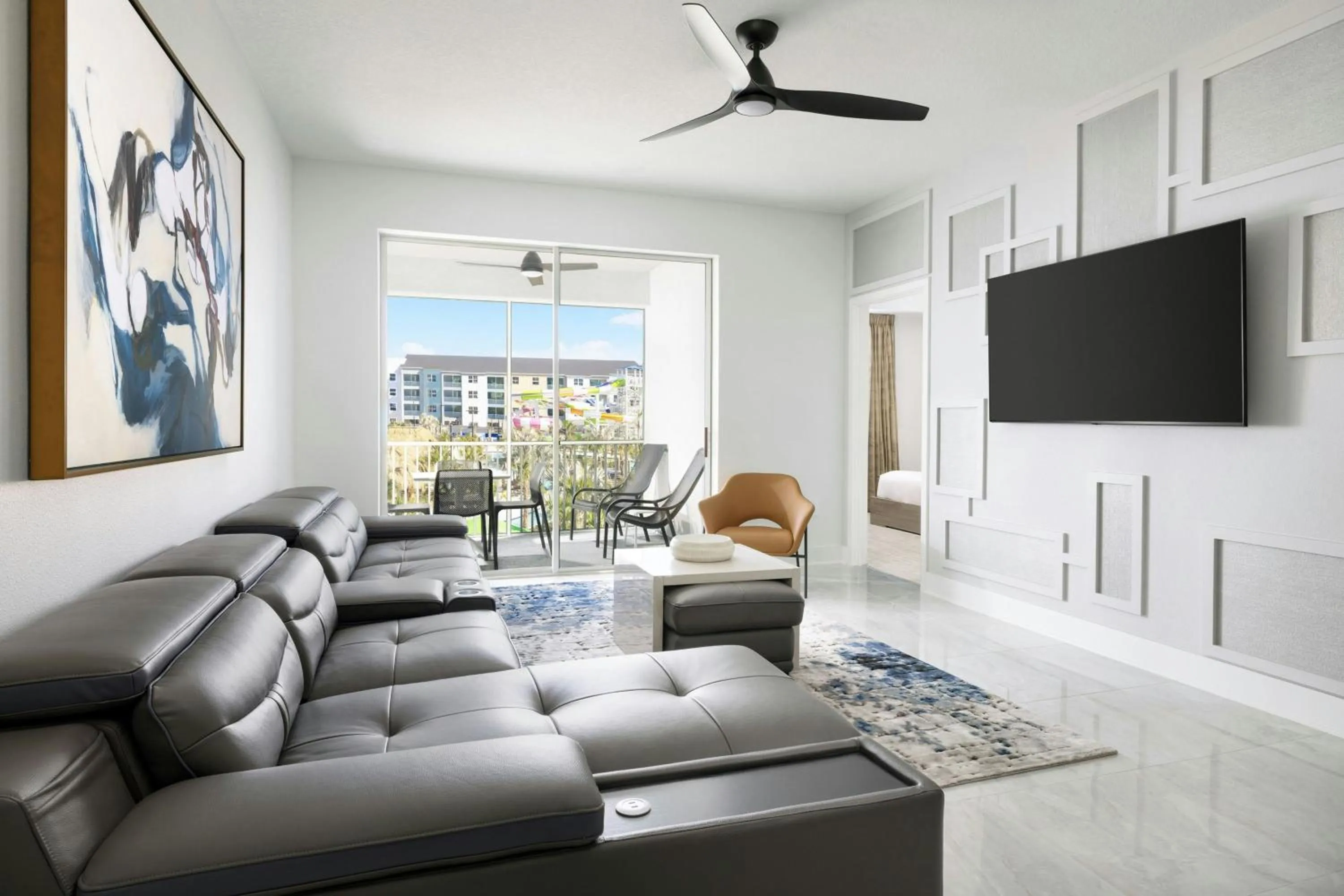 Living room in Villatel Orlando Resort, Apartments by Marriott Bonvoy