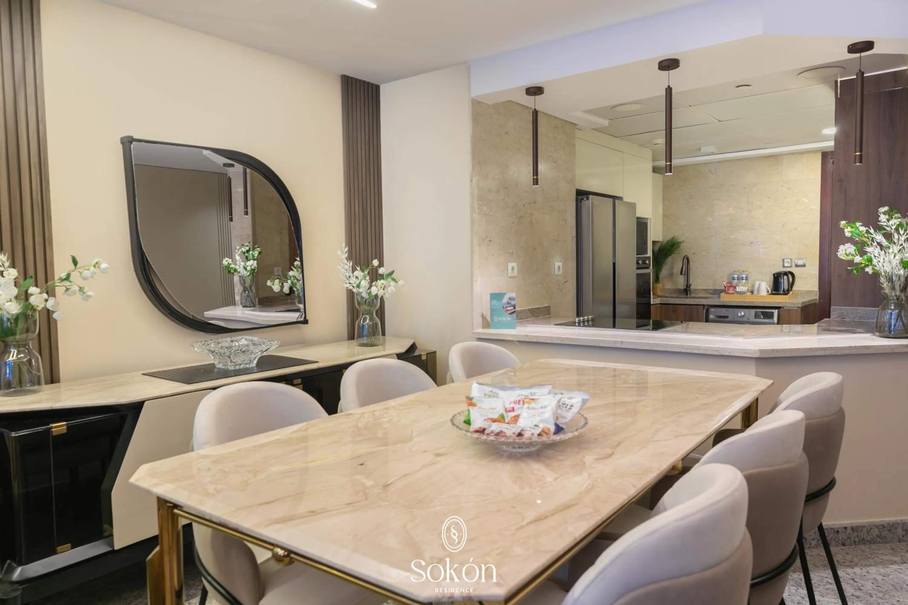 Dining area in Sokon Residence Partial Nile view at Maadi