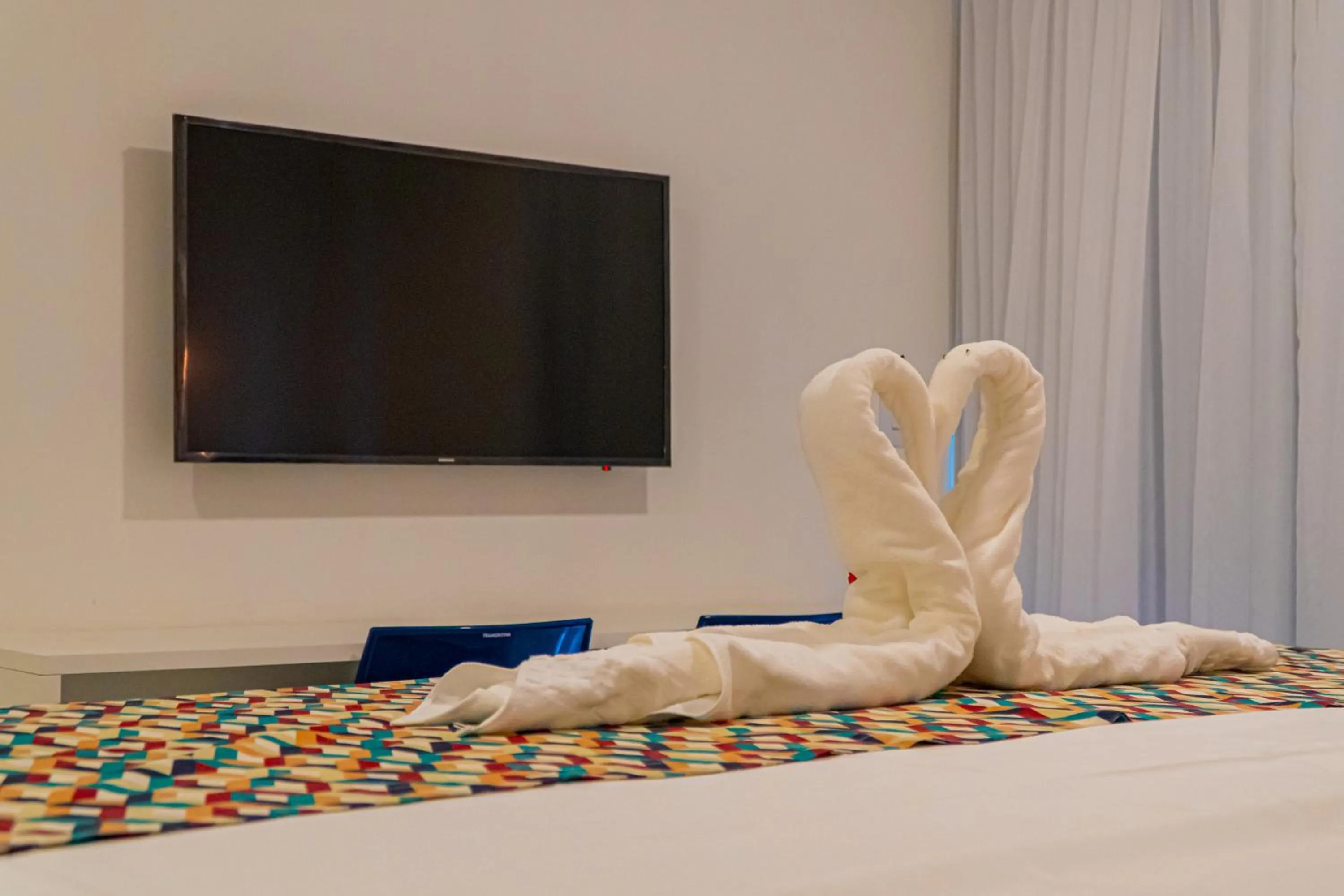 TV and multimedia, Bed in Malia Resort By Mai