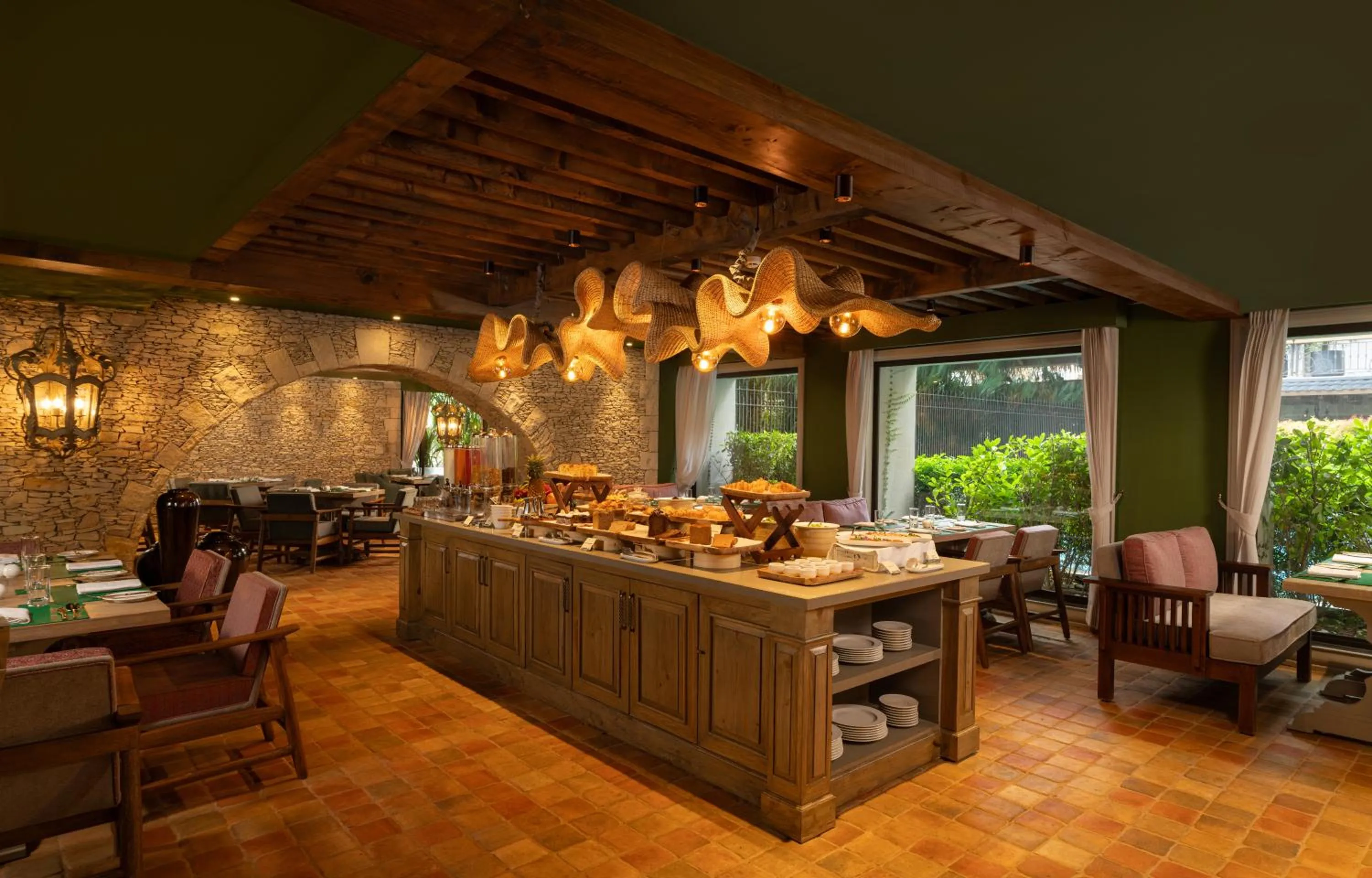 Living room in The Evren, Vagator