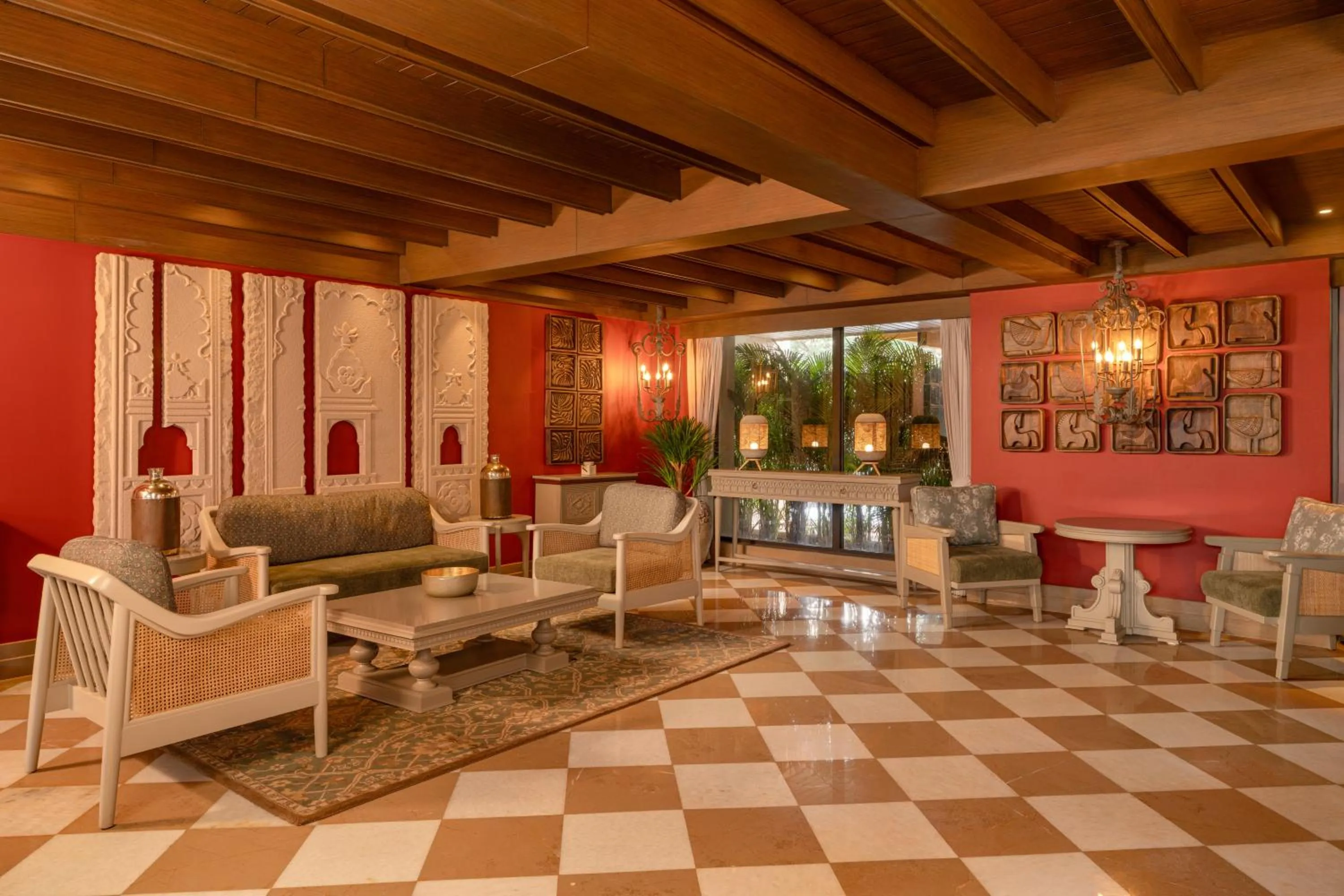 Living room in The Evren, Vagator