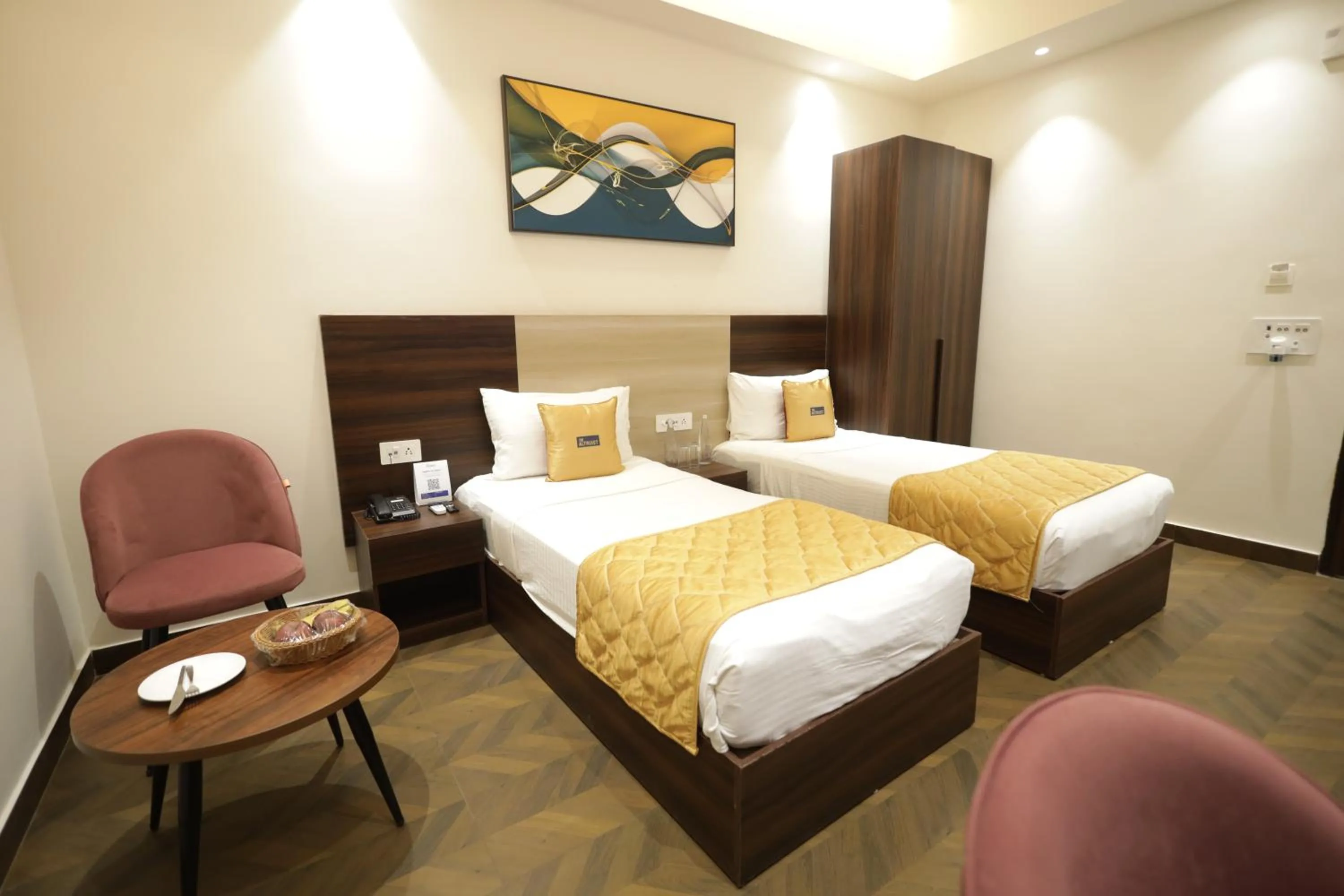 Bedroom, Bed in The Altruist Gurugram Hotel