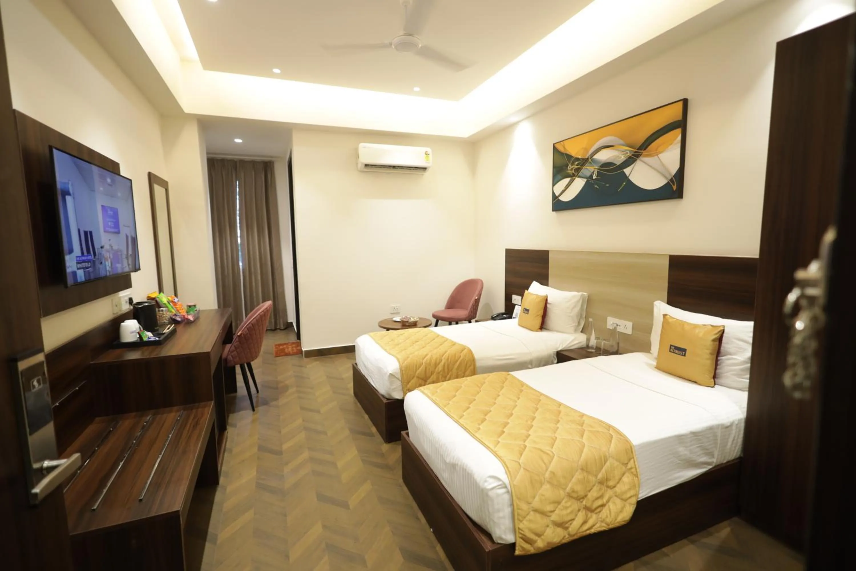 Bedroom, Bed in The Altruist Gurugram Hotel