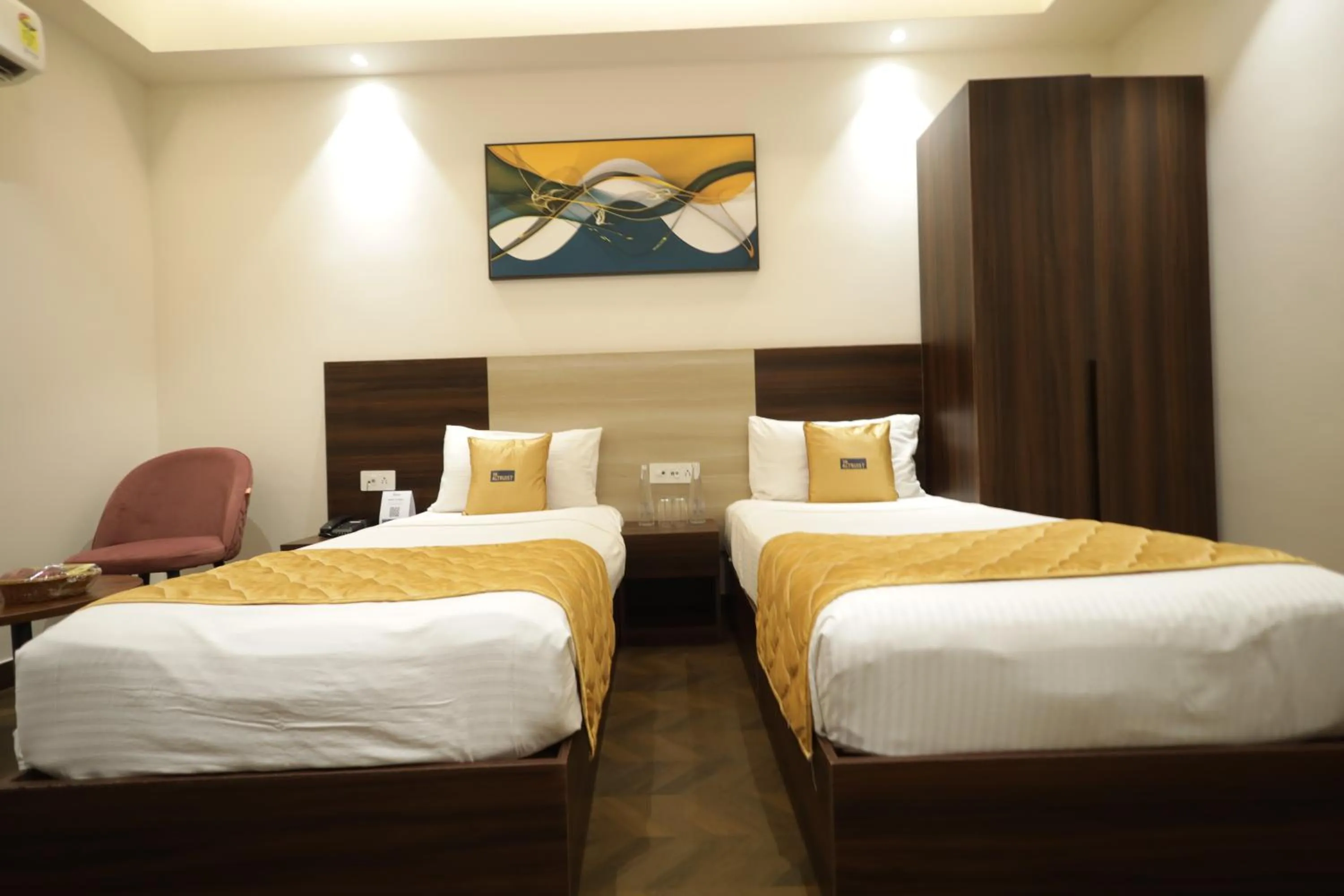Bedroom, Bed in The Altruist Gurugram Hotel