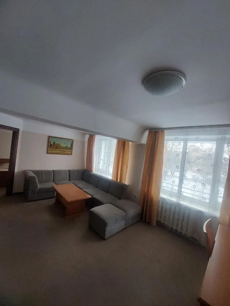 Living room, Bed in Motel Poltava