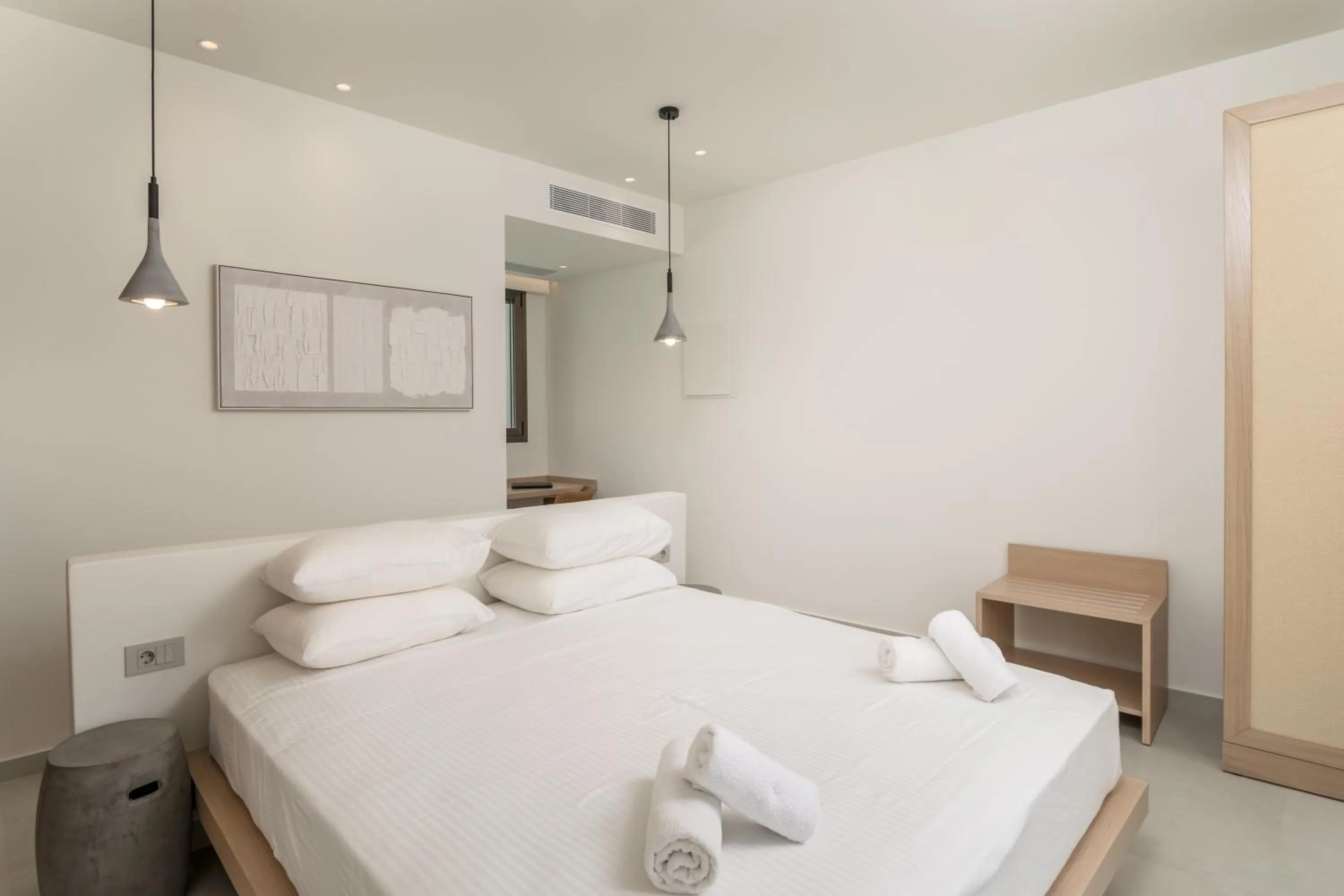 Bed in Lavea Suites Milos
