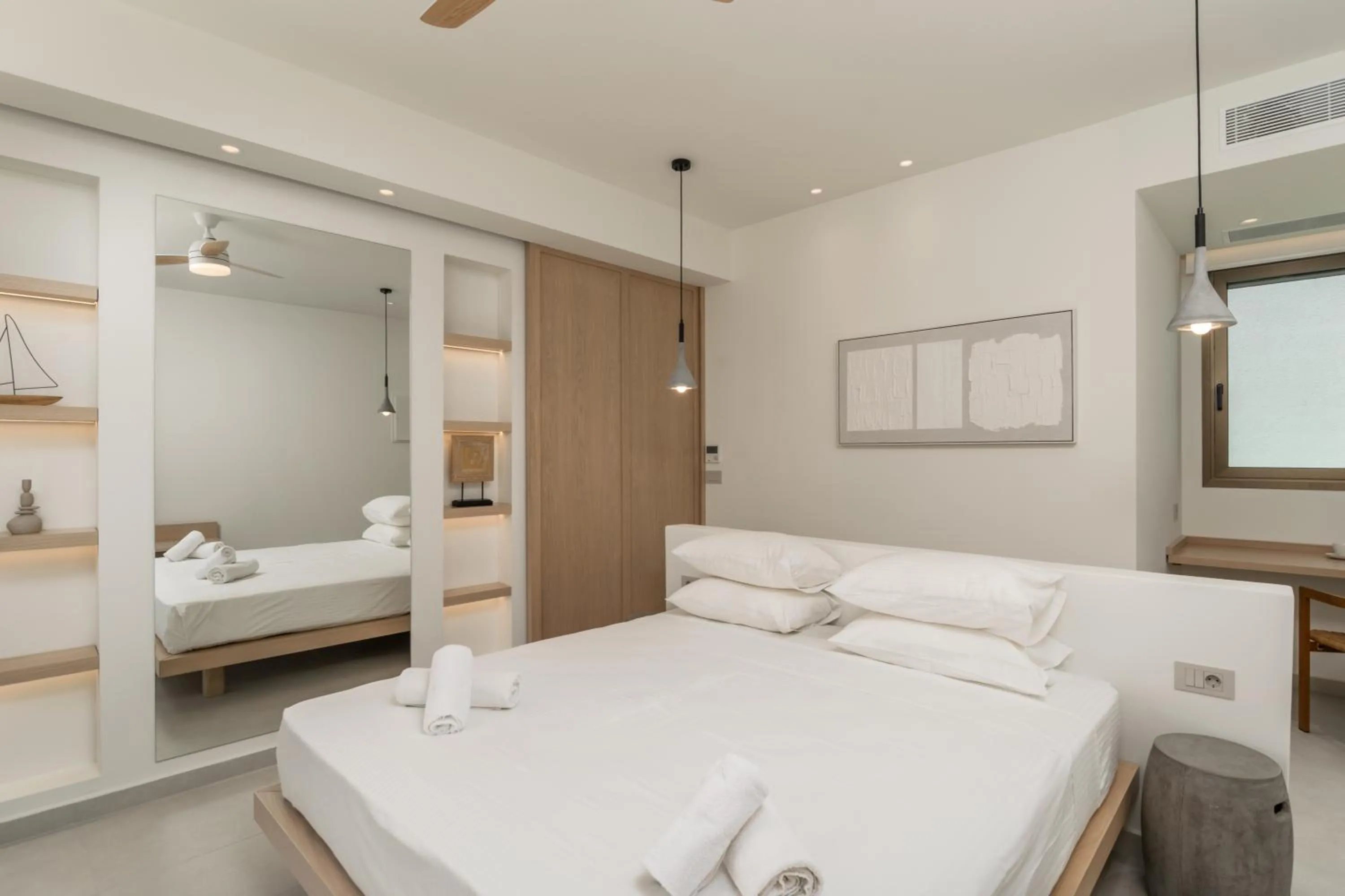 Bed in Lavea Suites Milos