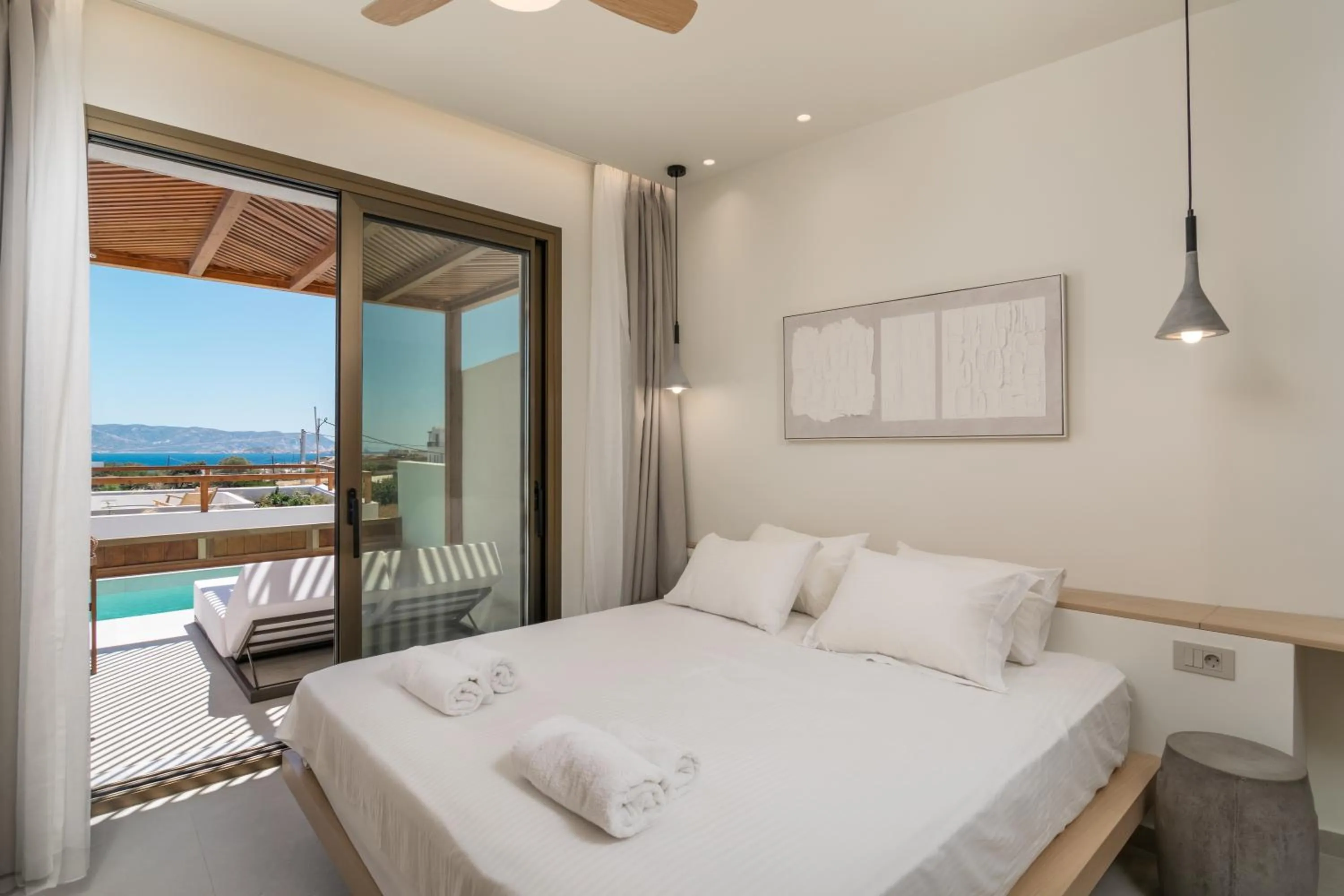 Bed in Lavea Suites Milos
