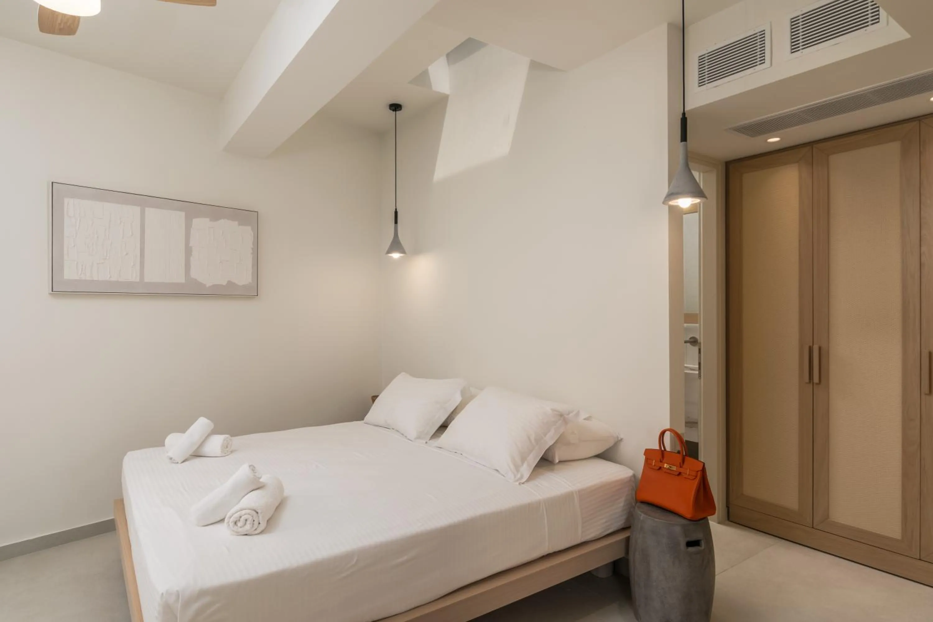 Bed in Lavea Suites Milos