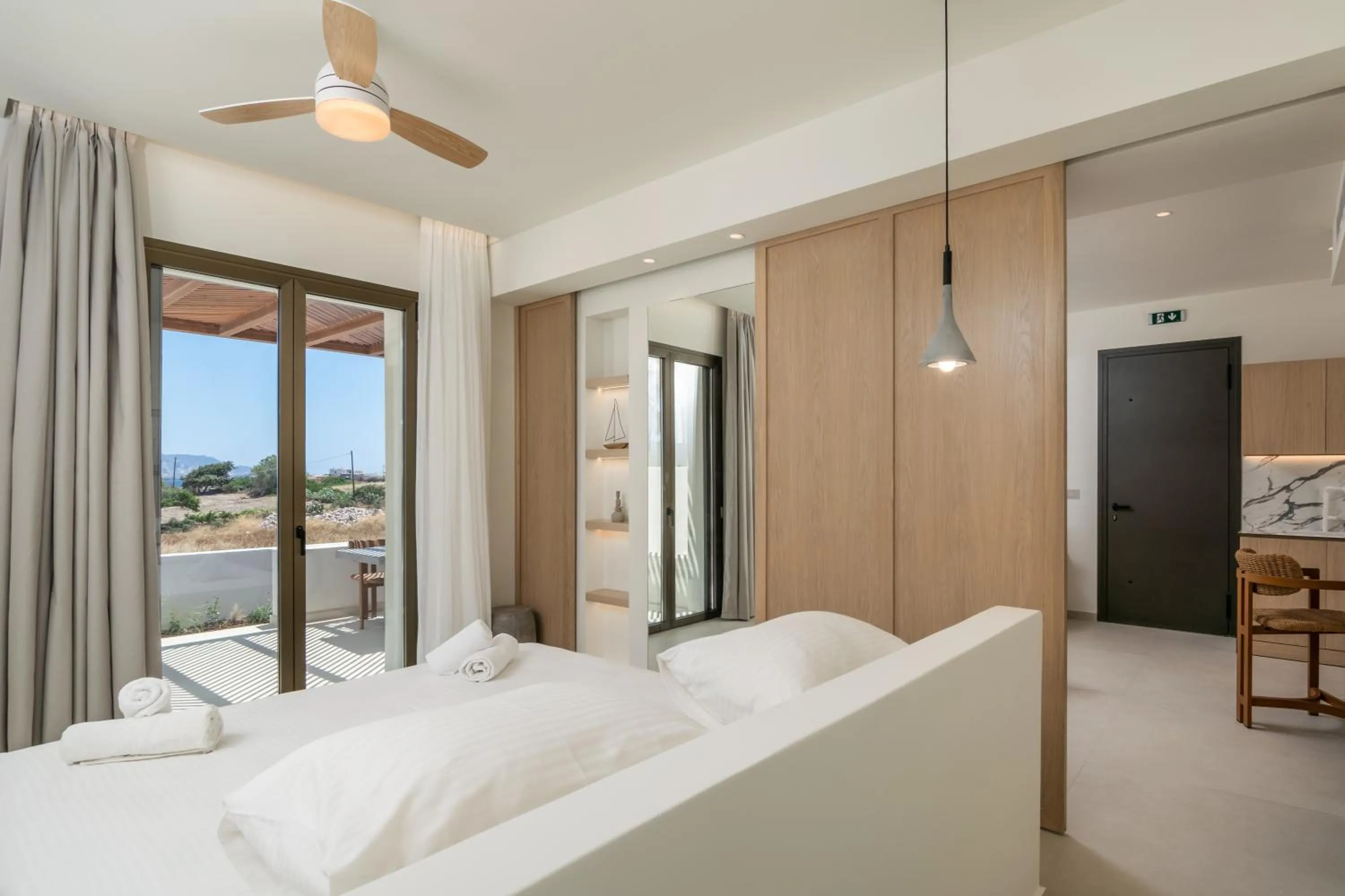 Bed in Lavea Suites Milos
