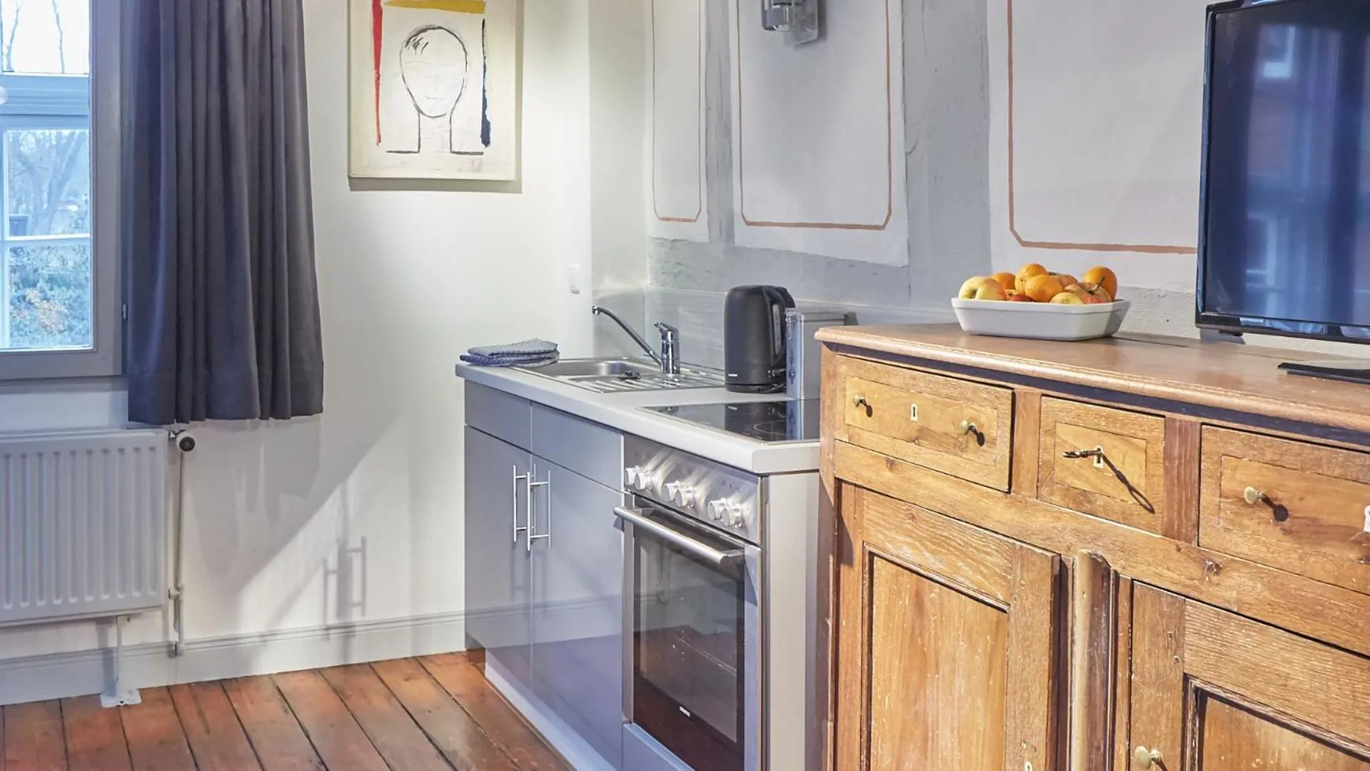 Kitchen or kitchenette in Klosterkrug Apartments
