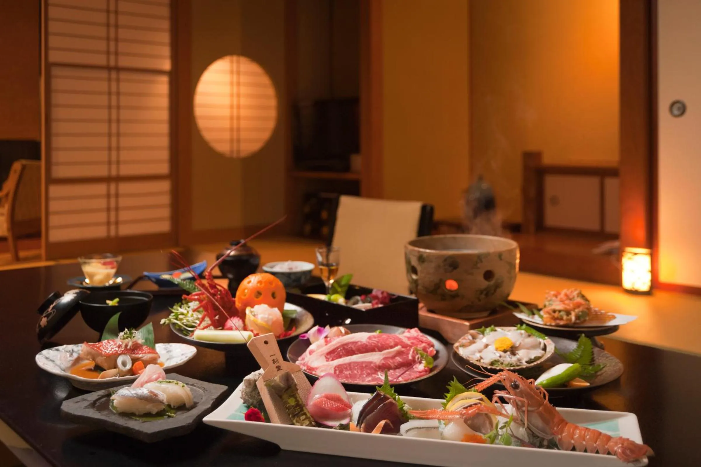 Food close-up in UmibenokakureyuSEIRYU海辺のかくれ湯清流