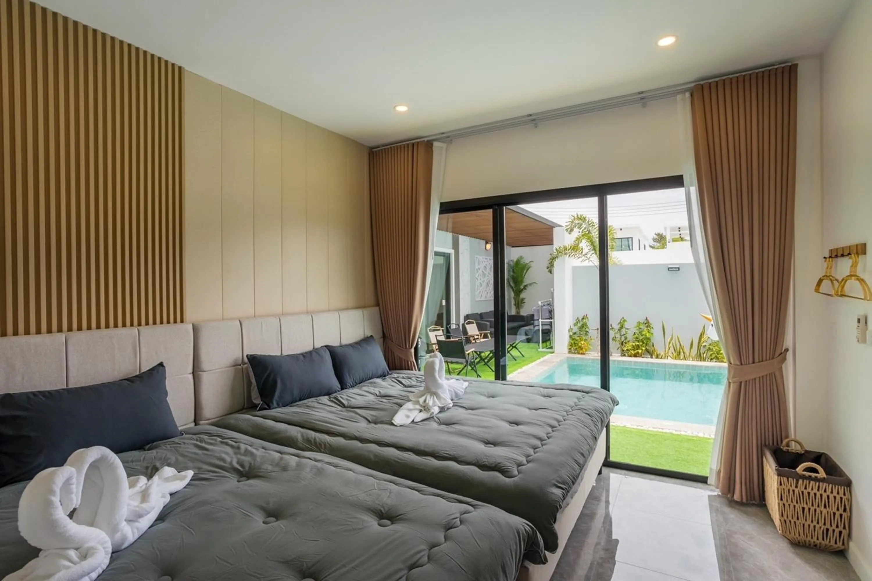 Bed in The Modern Pool Villa Hua Hin