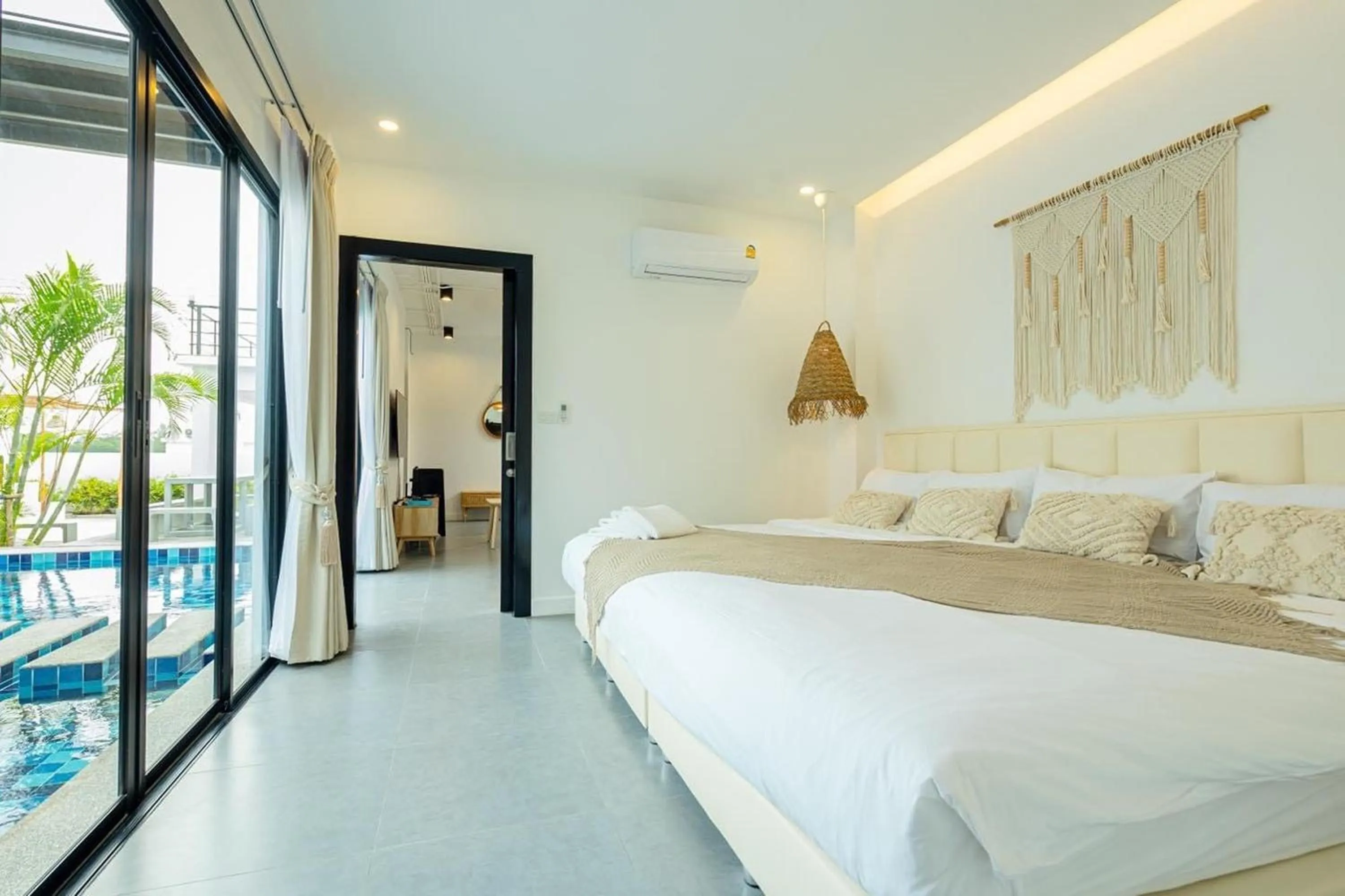 Bed in The Modern Pool Villa Hua Hin