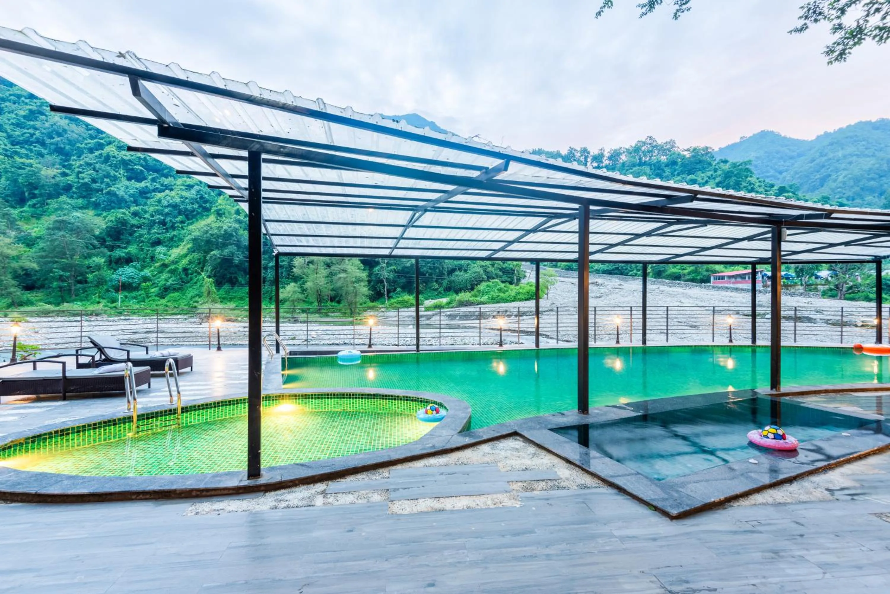 Pool view in DLS Divine River Resort and Spa, Rishikesh