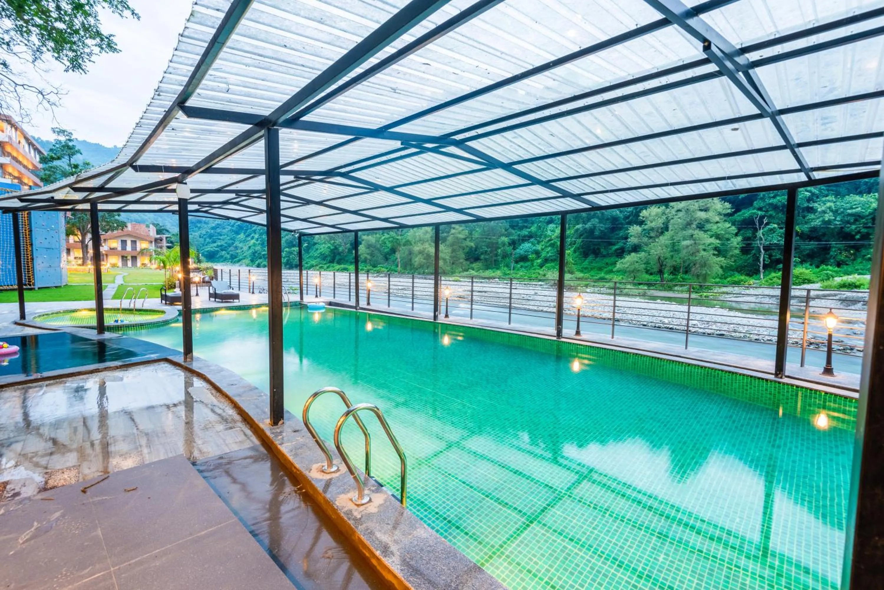 Pool view in DLS Divine River Resort and Spa, Rishikesh