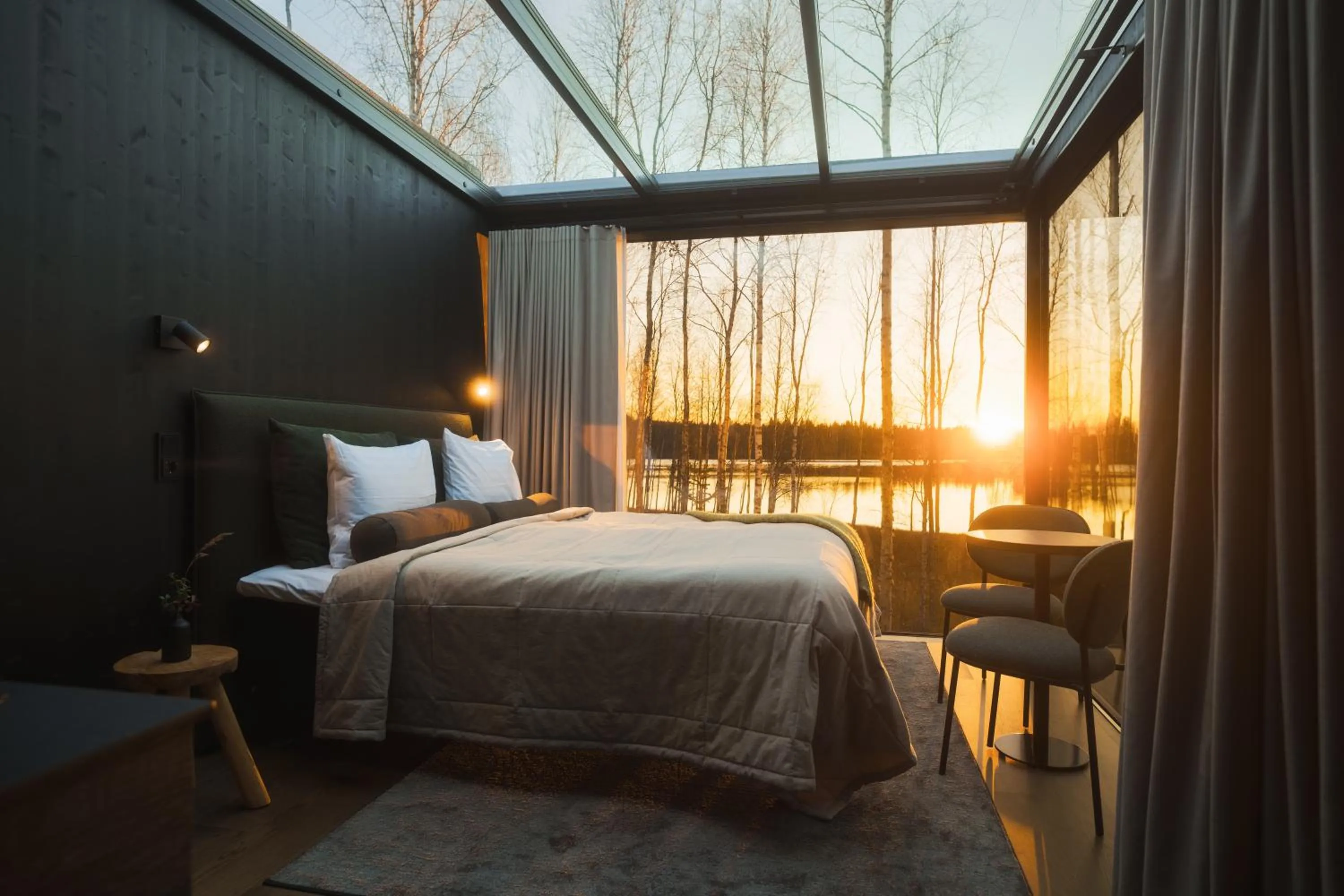 View (from property/room), Bed in Silver Birch Resort Lapland