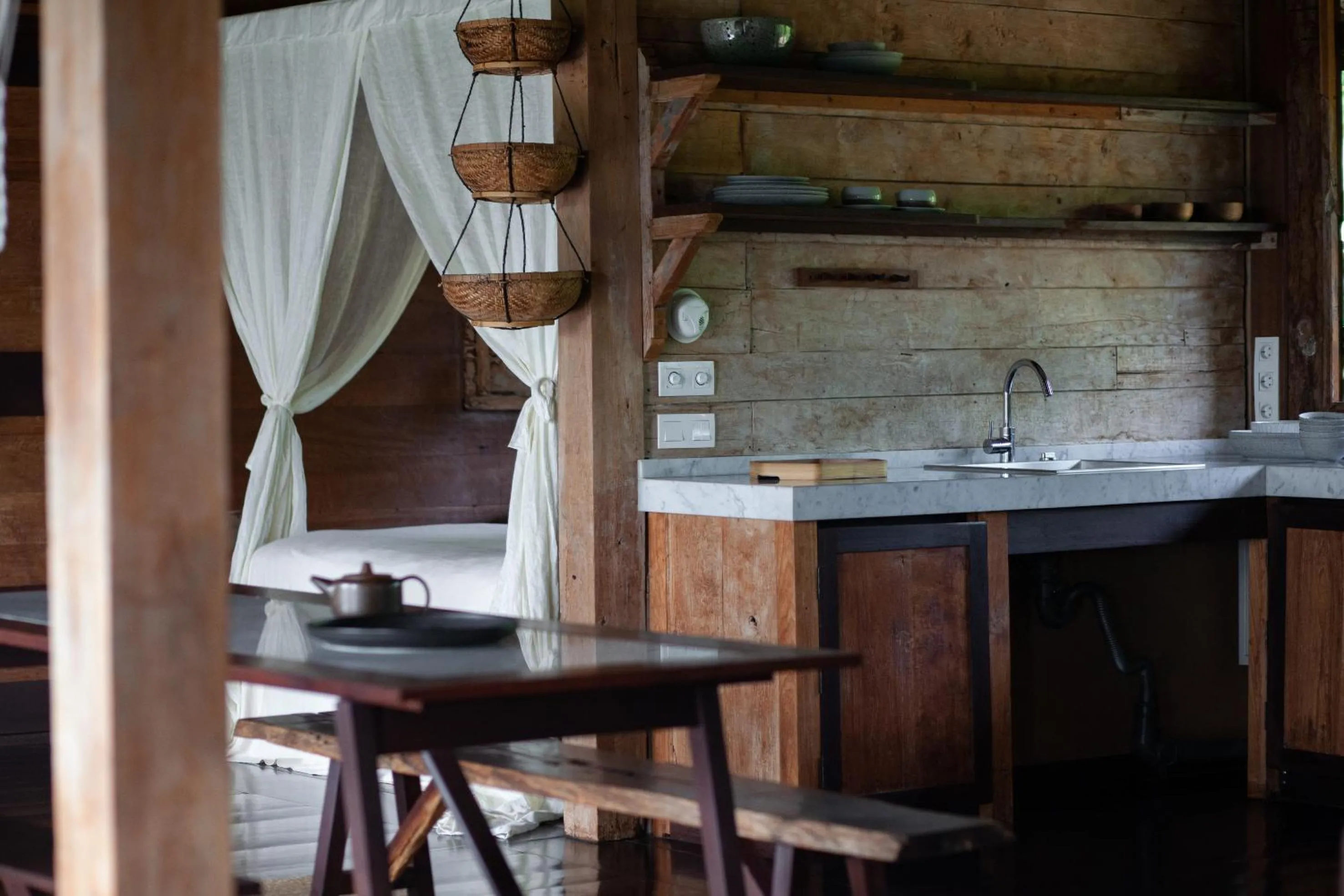 Kitchen or kitchenette in Rumah Hujan