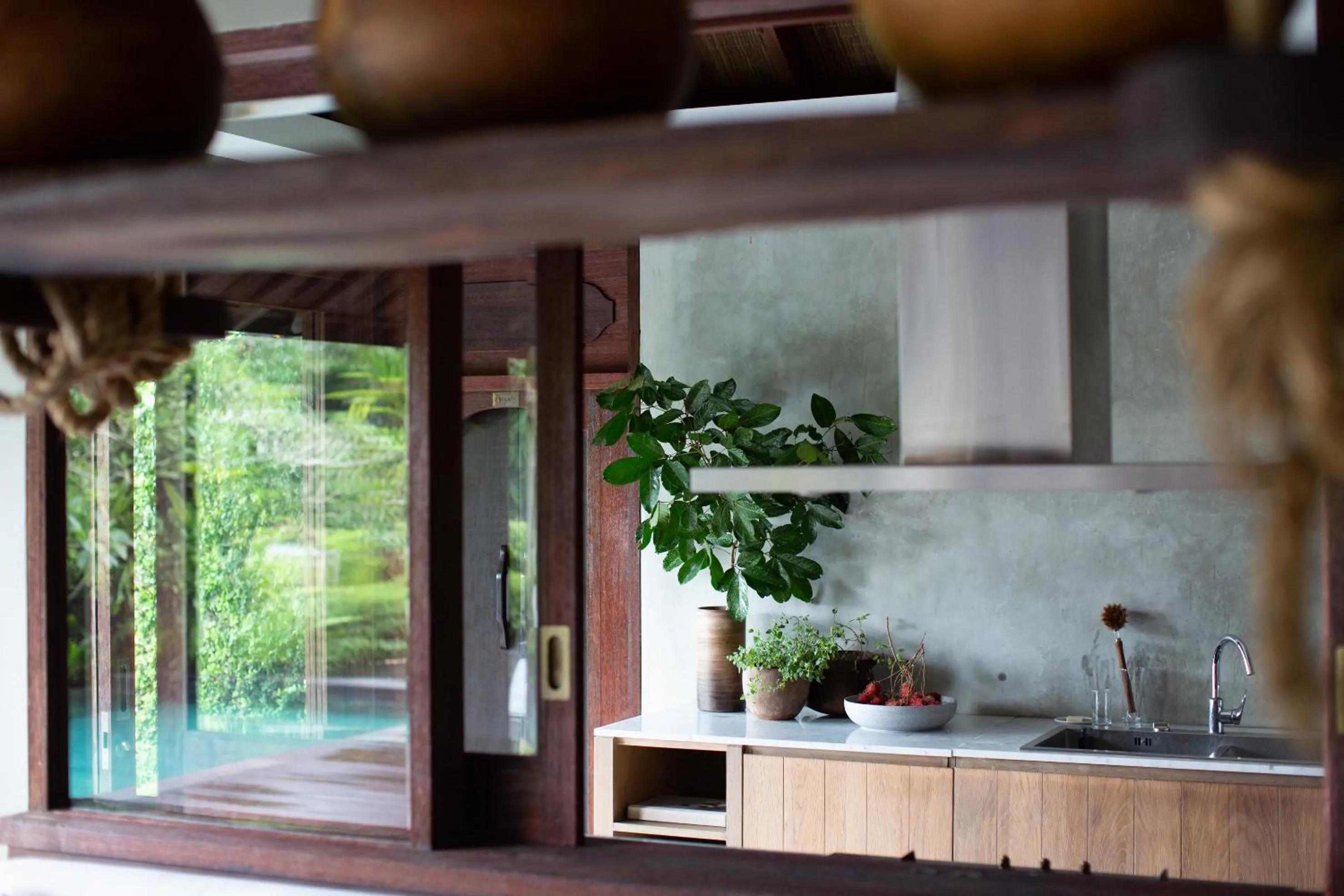 Kitchen or kitchenette in Rumah Hujan