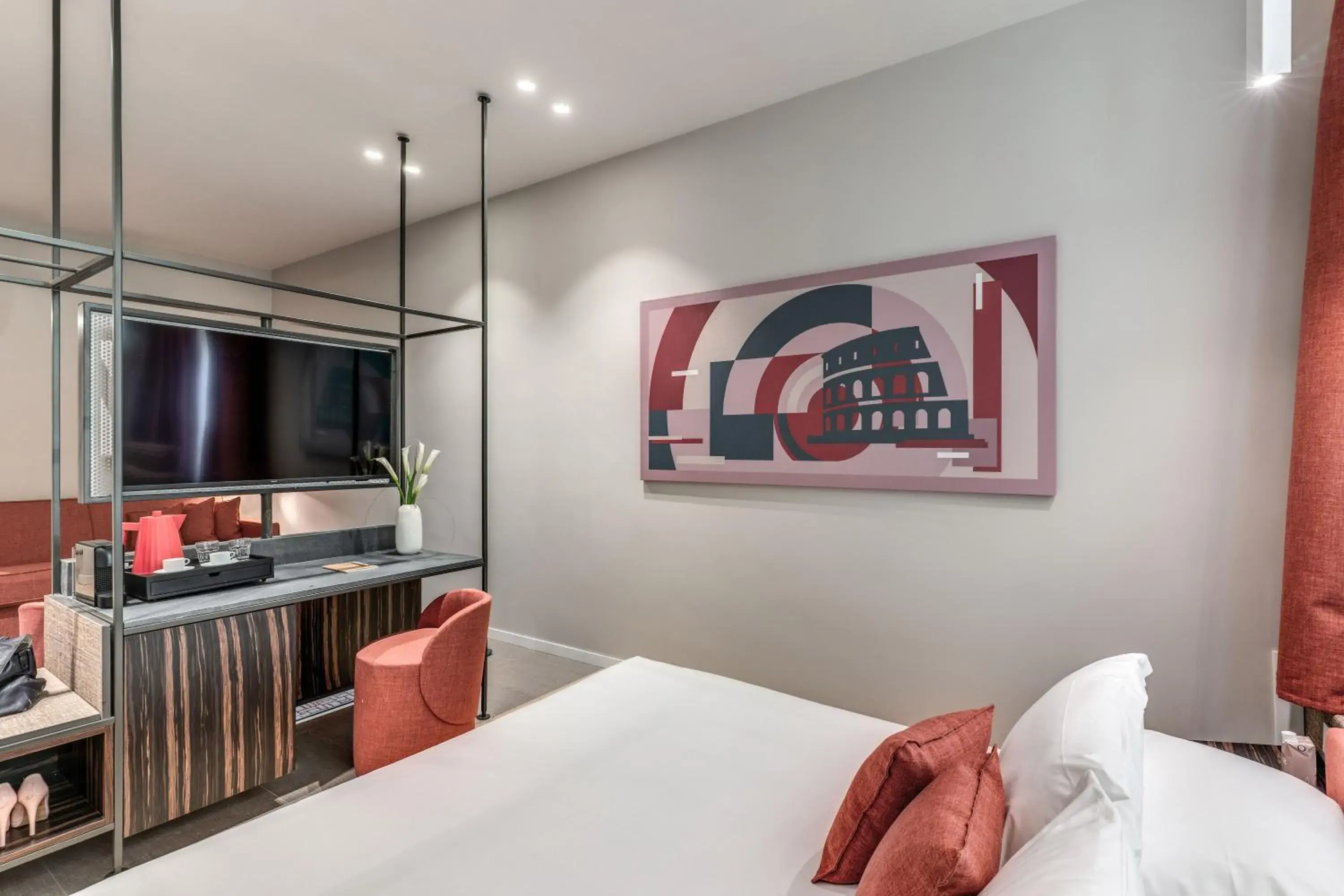 TV and multimedia, Bed in Parioli Cube Hotel TV and multimedia, Bed in Parioli Cube Hotel