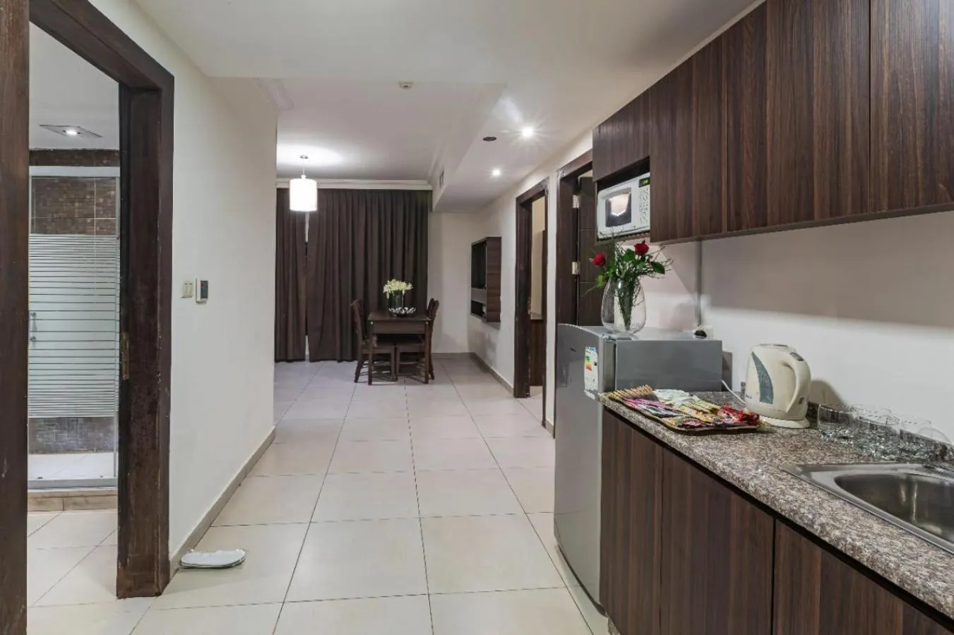 Kitchen or kitchenette in Lancaster Hotel Apartments-Gardens