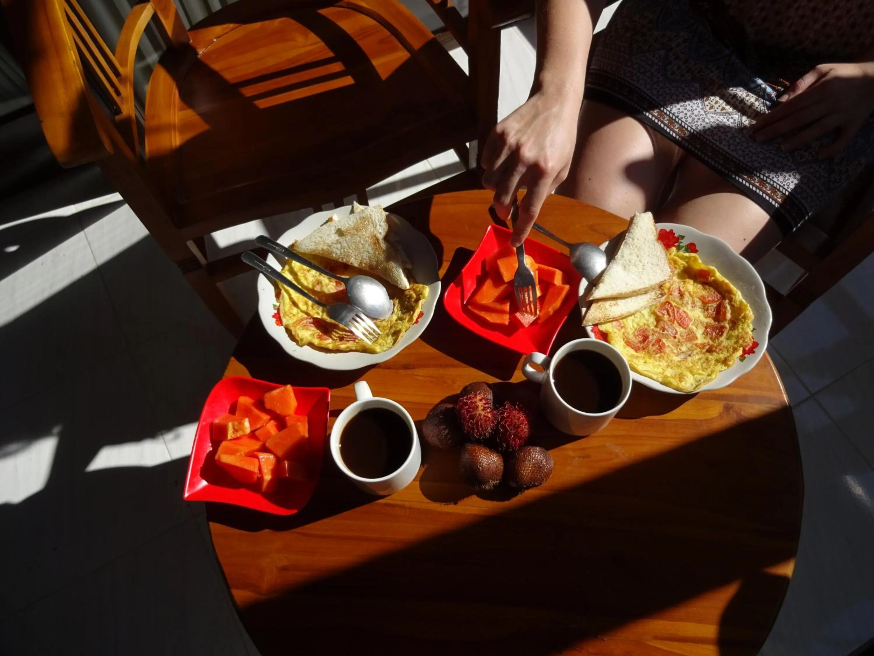American breakfast in Pondok Salacca#bamboohouse#