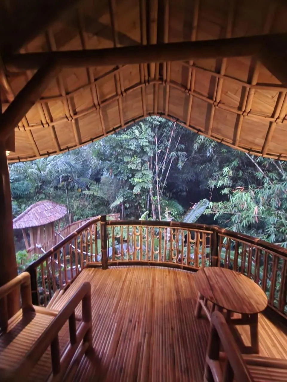 Balcony/Terrace in Pondok Salacca#bamboohouse#