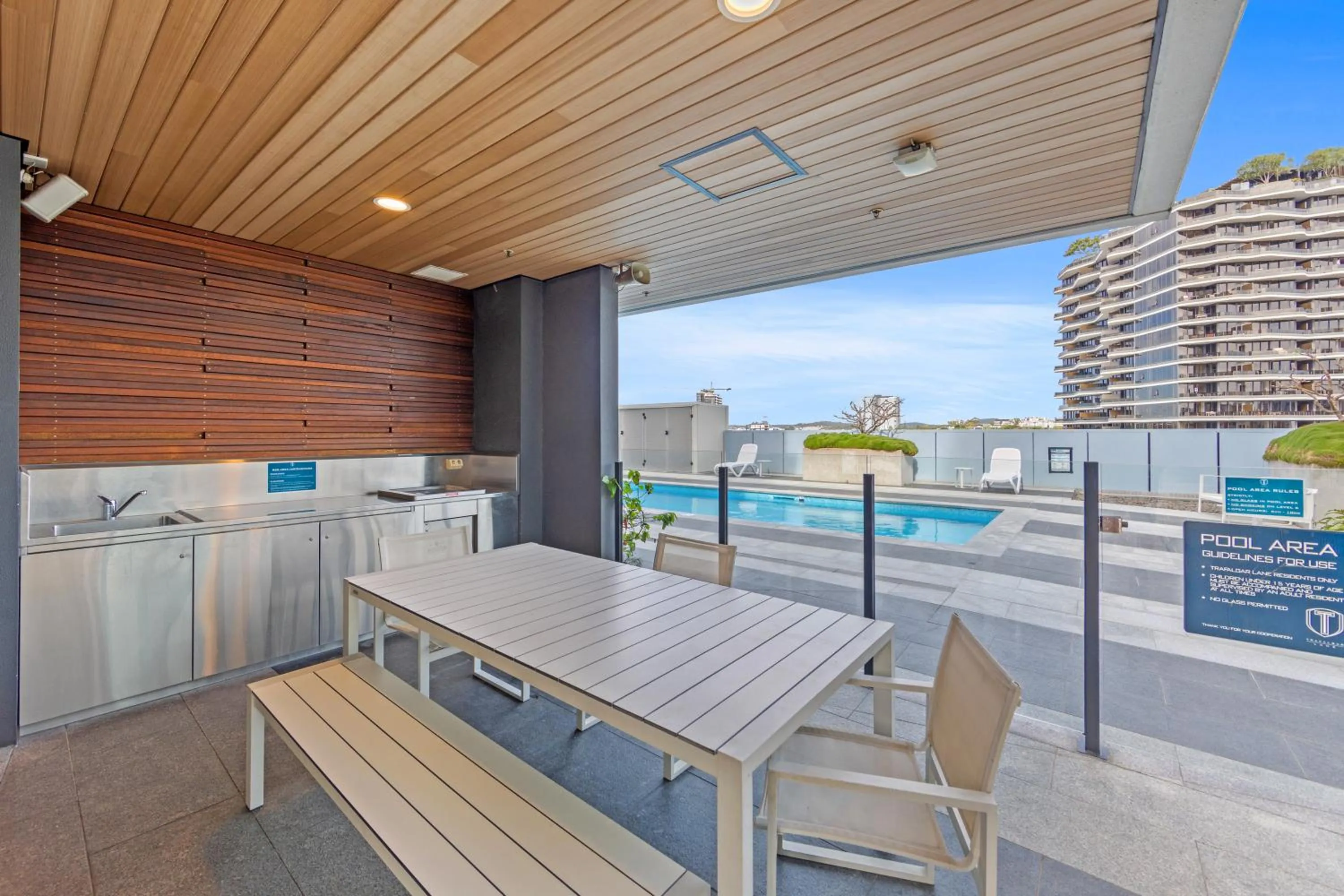 BBQ facilities in Trafalgar Lane Apartments by CLLIX