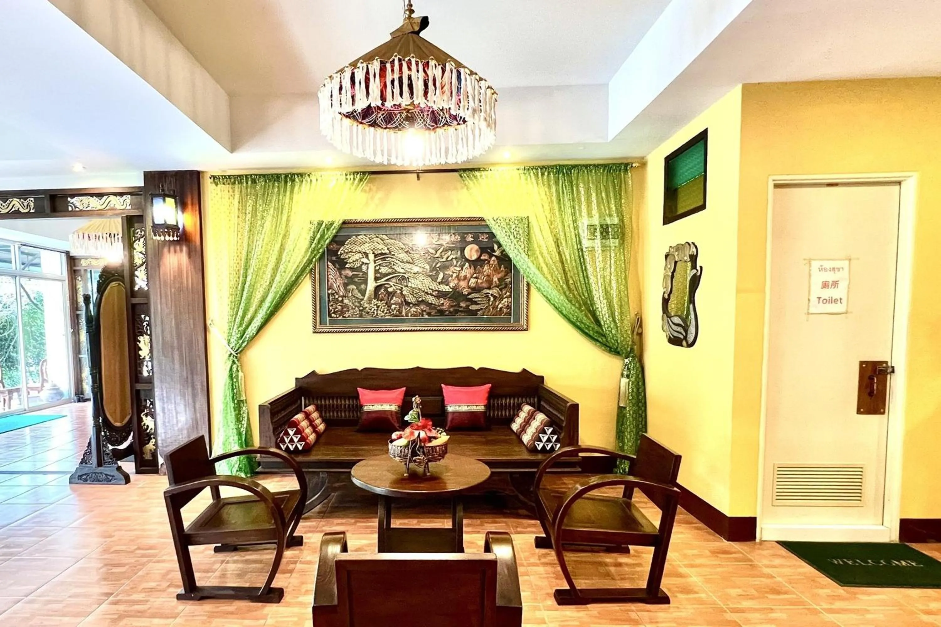 Seating area in LM Hostel