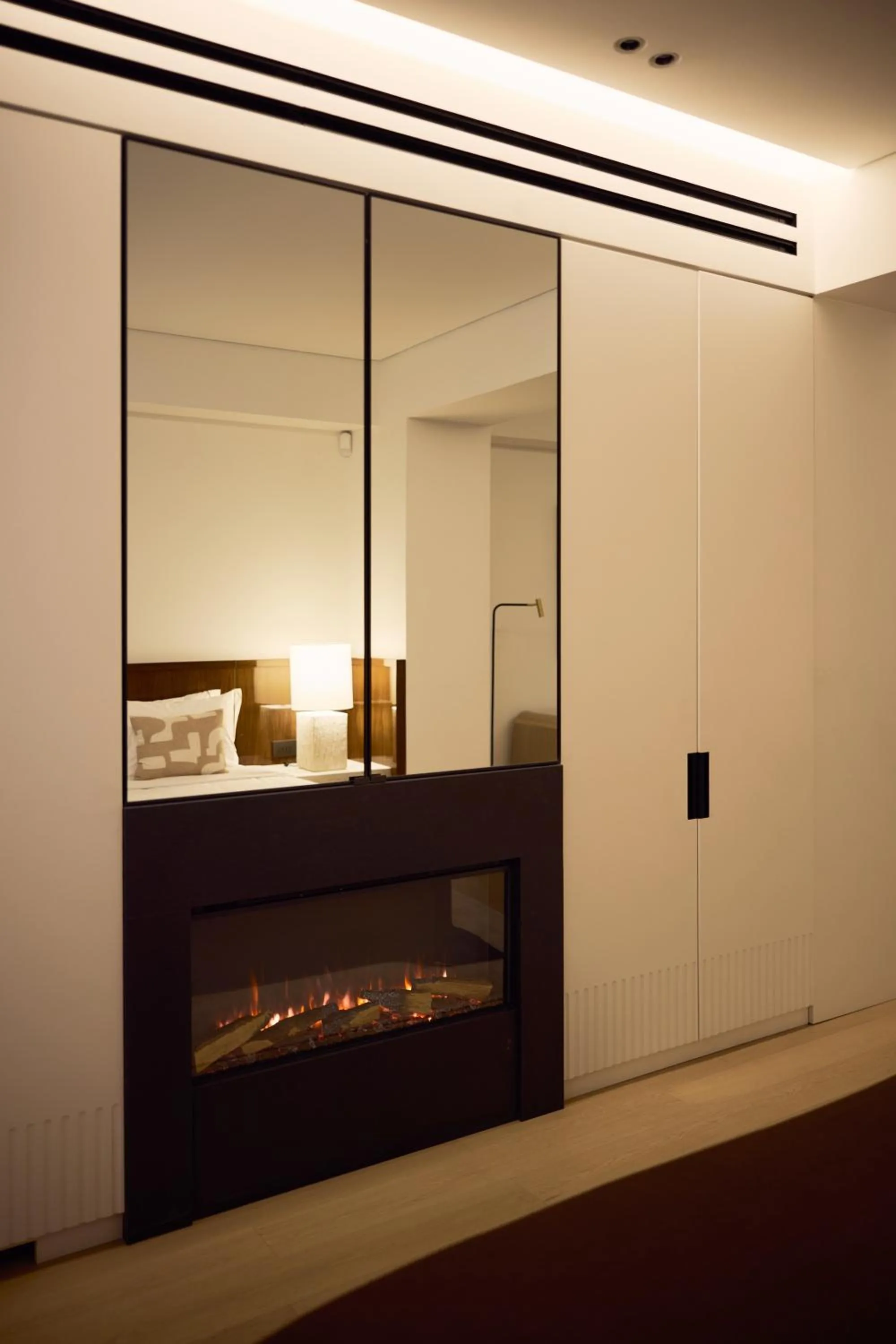 fireplace in Kuka Luxury Living Athens