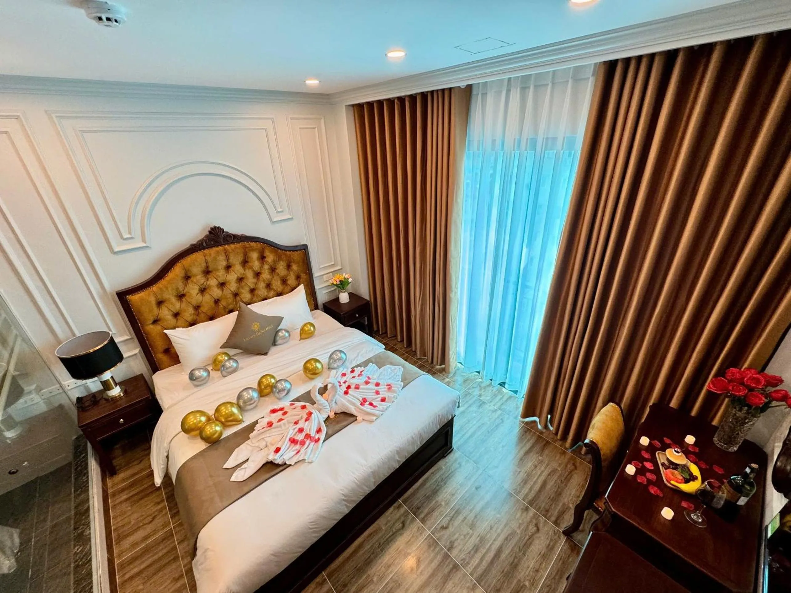 Bed in Luxury Hanoi Hotel